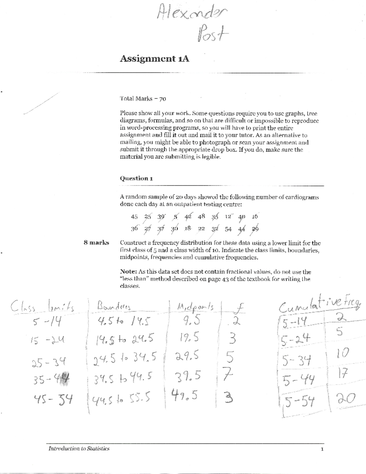 MATH215 Assignment 1 - Math 215 - Studocu