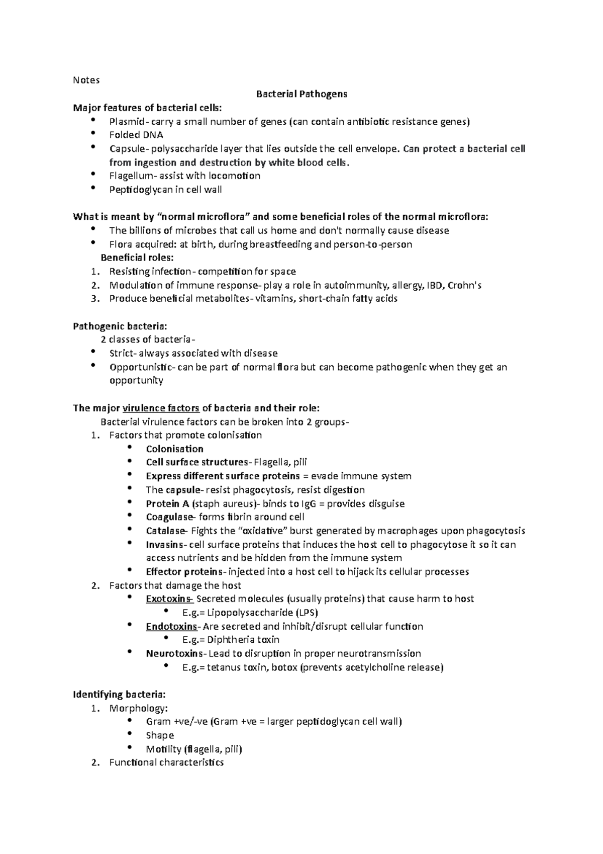 Bacterial Pathogens - Clinical science- microbiology - Notes Bacterial ...