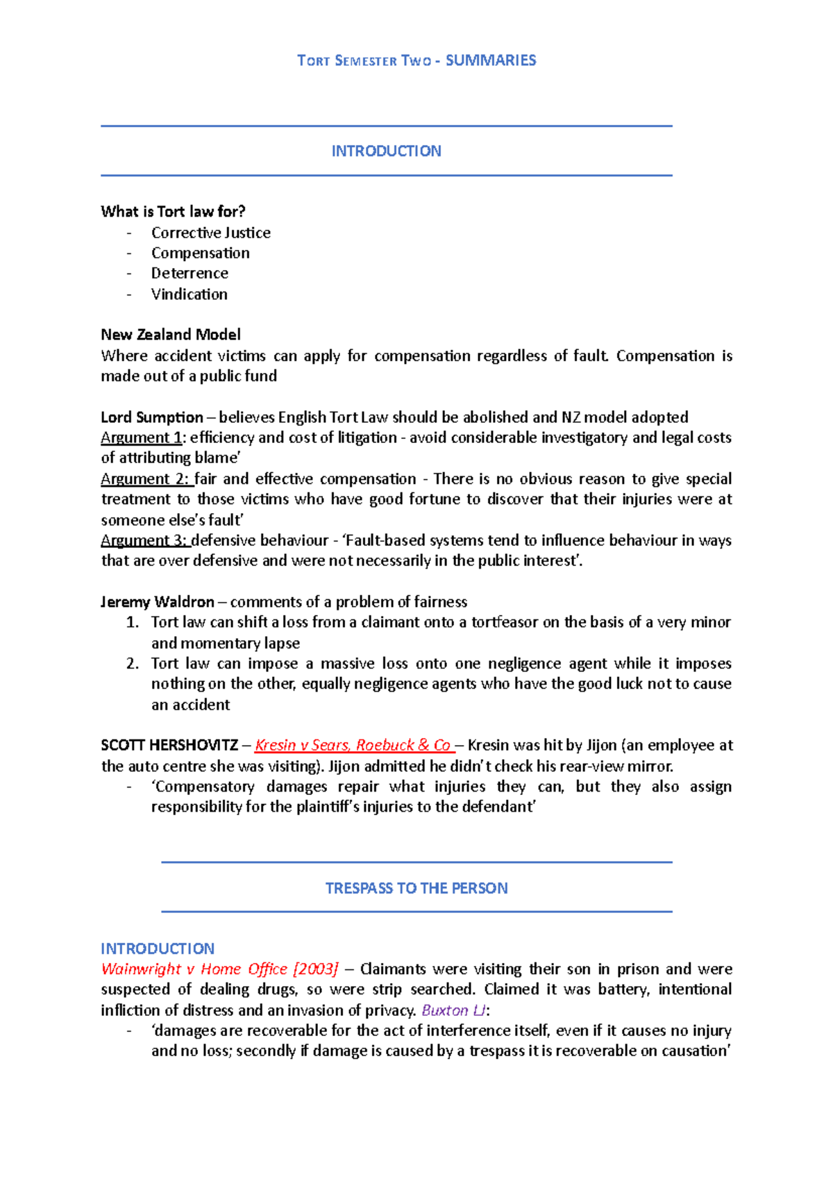 summaries-summary-tort-law-in-context-introduction-what-is-tort-law