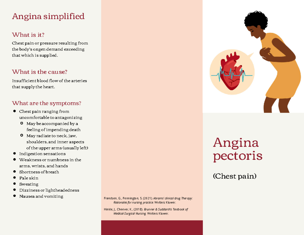 Brochure assignment - pathophysiology - What is it? Chest pain or ...