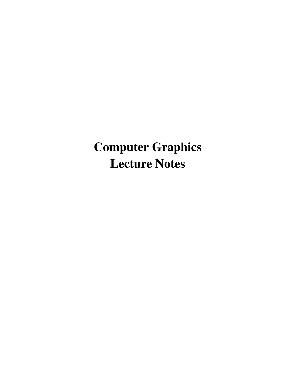 Computer-Graphics U1 - Lecture Notes 1 - Computer Graphics Lecture ...