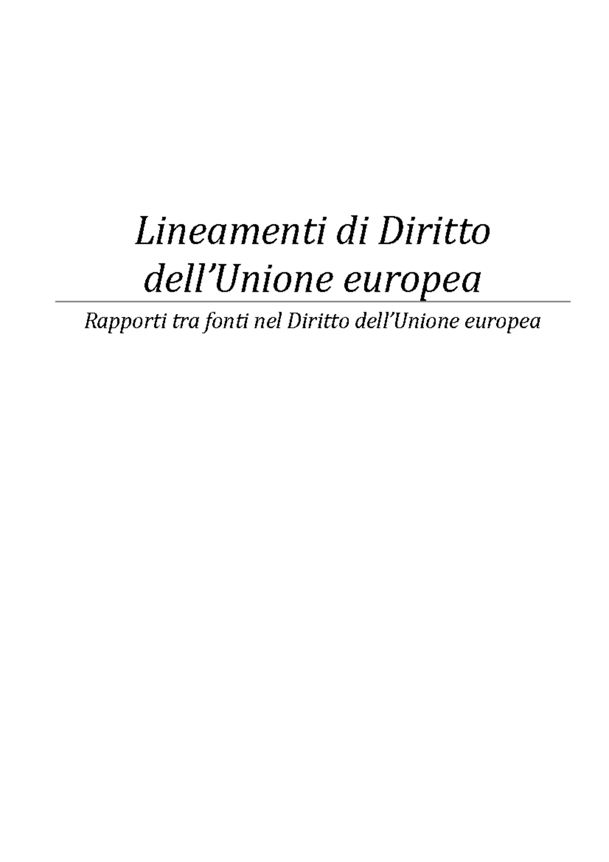 Lineamenti Di Diritto Dell Unione Europea Adam-Tizzano - Lineamenti Di ...