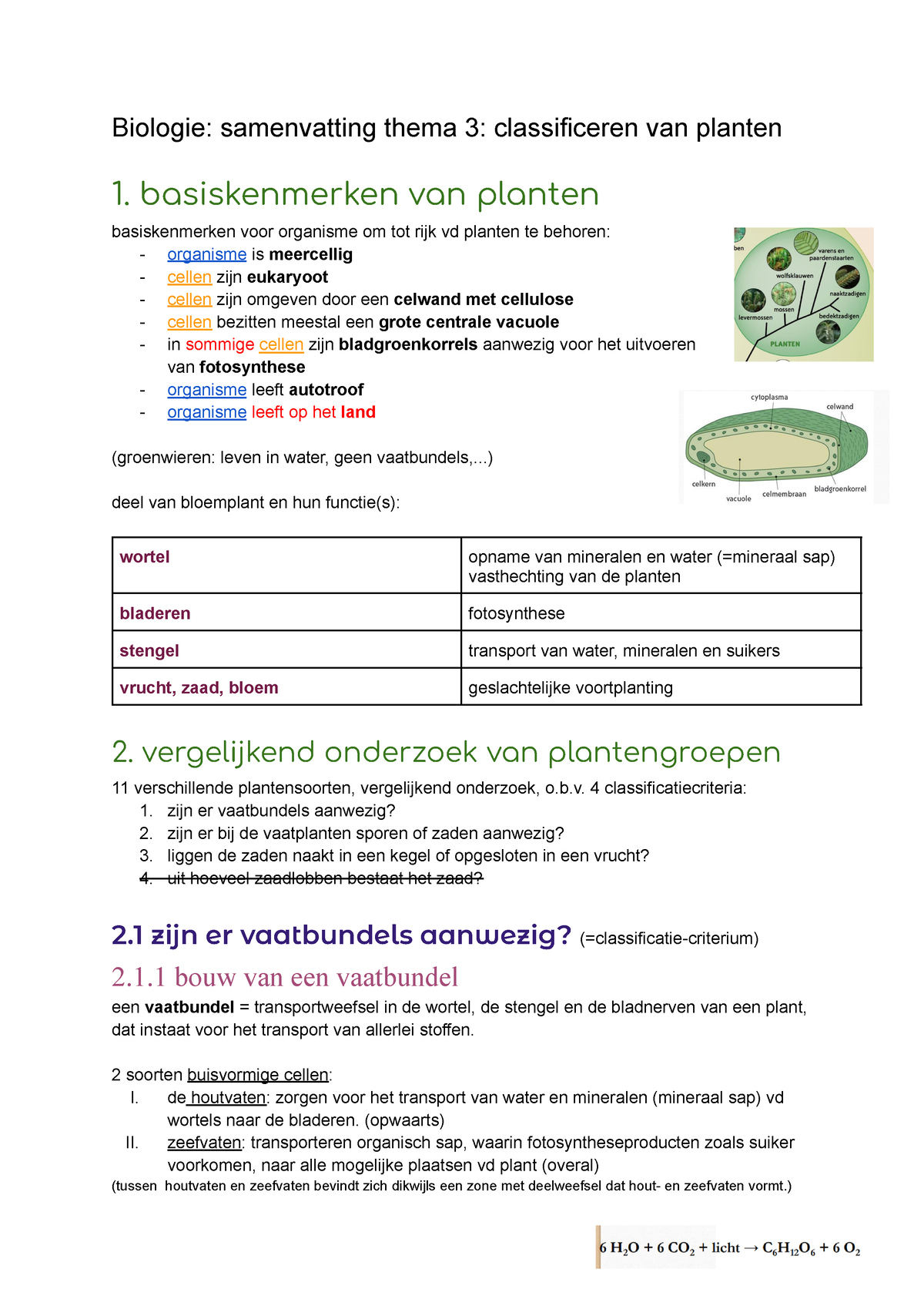 Bio Sv Thema 3 - Samenvatting Biologie, Vierde Middelbaar, Celdeling ...