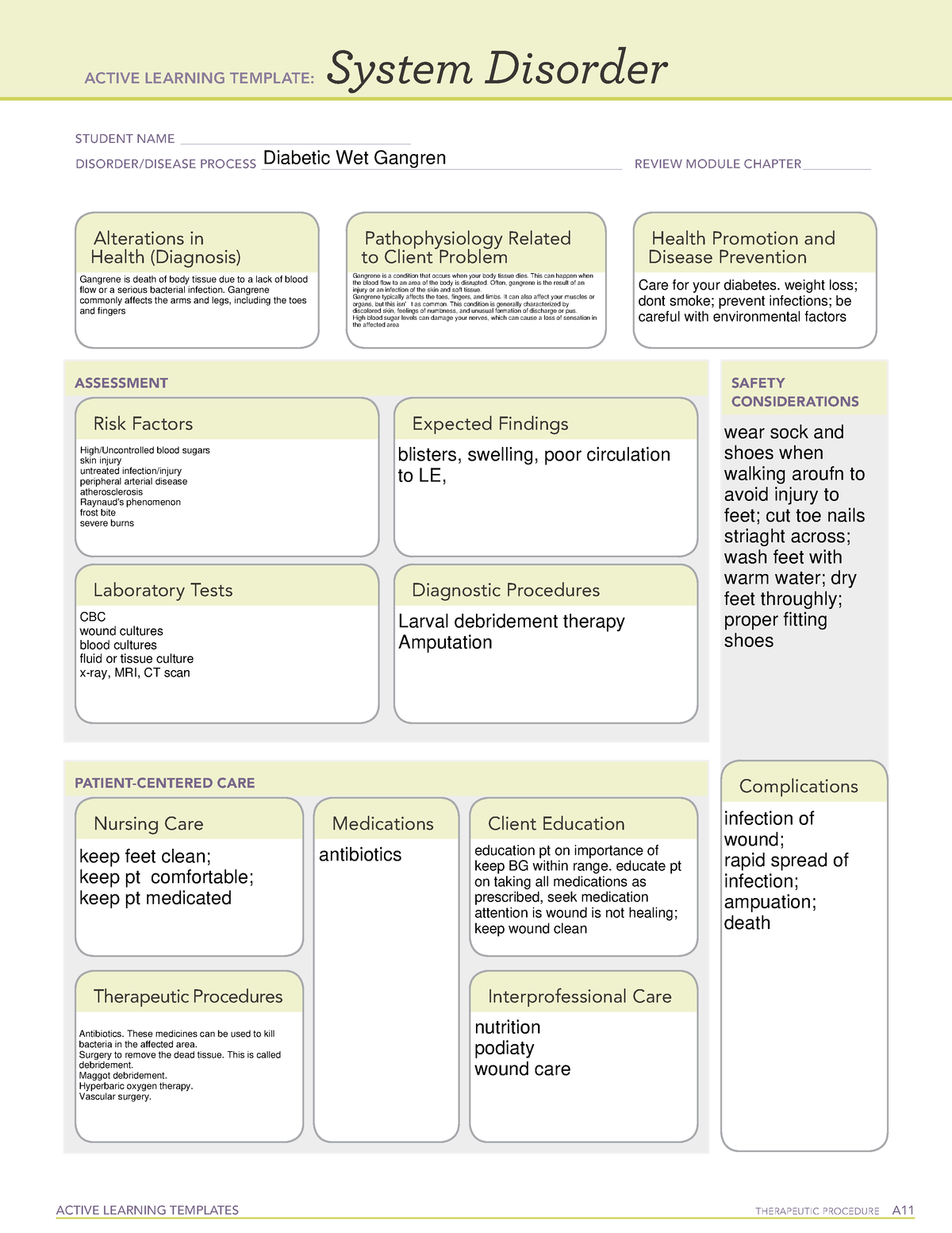 Active Learning Template sys Dis wet gangren ACTIVE LEARNING