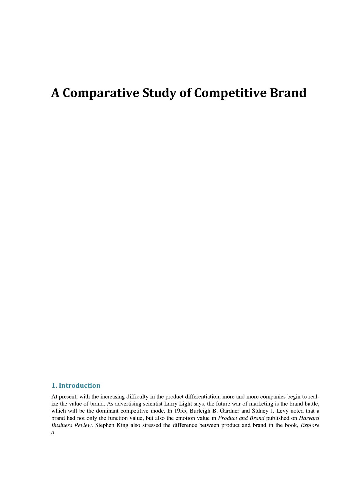 brand comparative case study