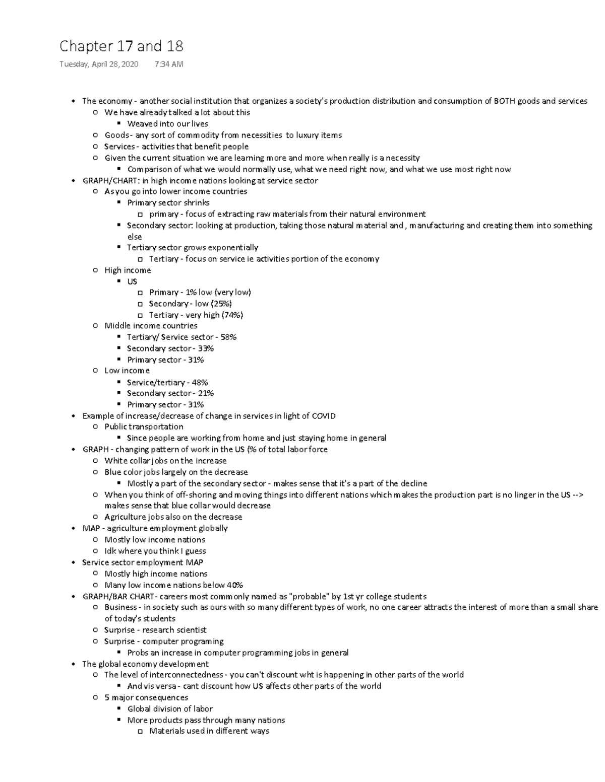 Class notes ch. 17 + 18 - dŚĞ ĞĐŽŶŽŵLJ Ͳ - Studocu