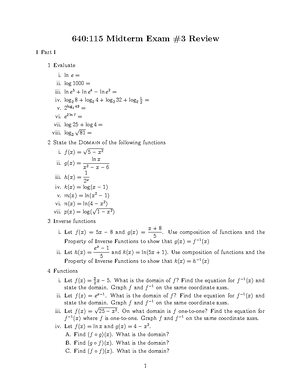 Lecture 2-28 - Chapter 5 Exponential and Logarithmic Functions G 5 ...