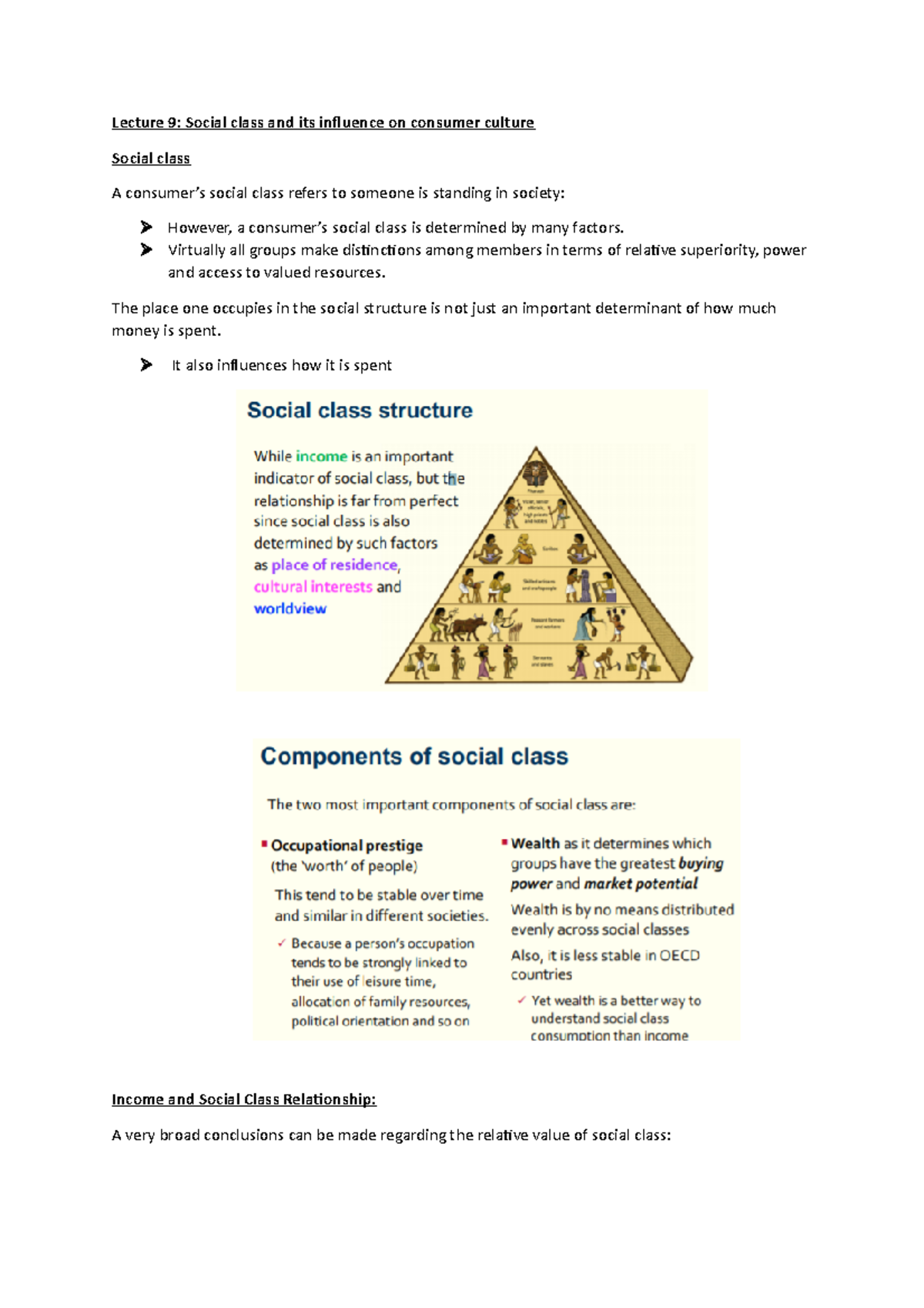 Lecture 9 Social Class and its Influence - Lecture 9: Social class and ...