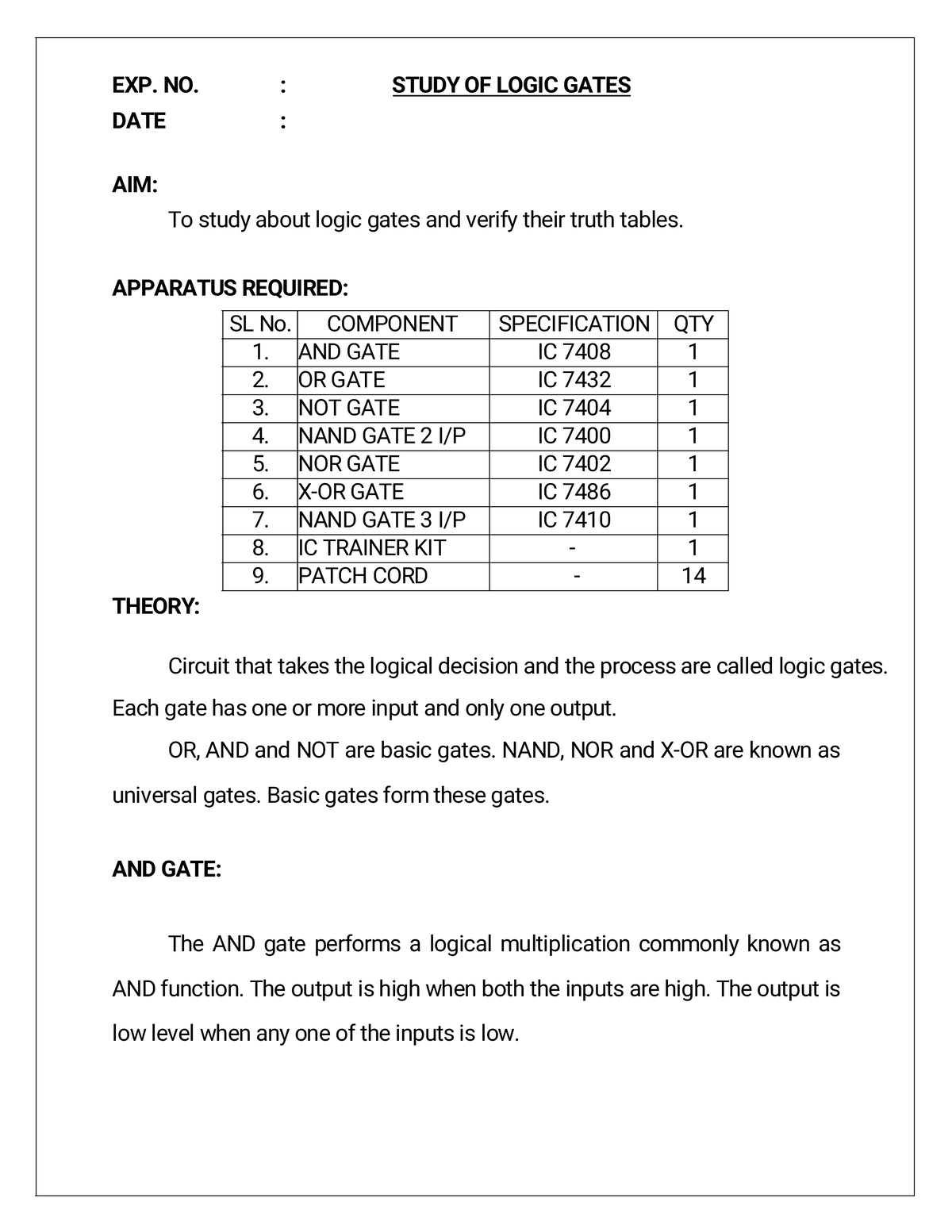 digital-lab-exp1-dld-exp-no-study-of-logic-gates-date-aim-to