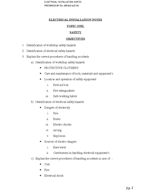Electrical Installation Notes