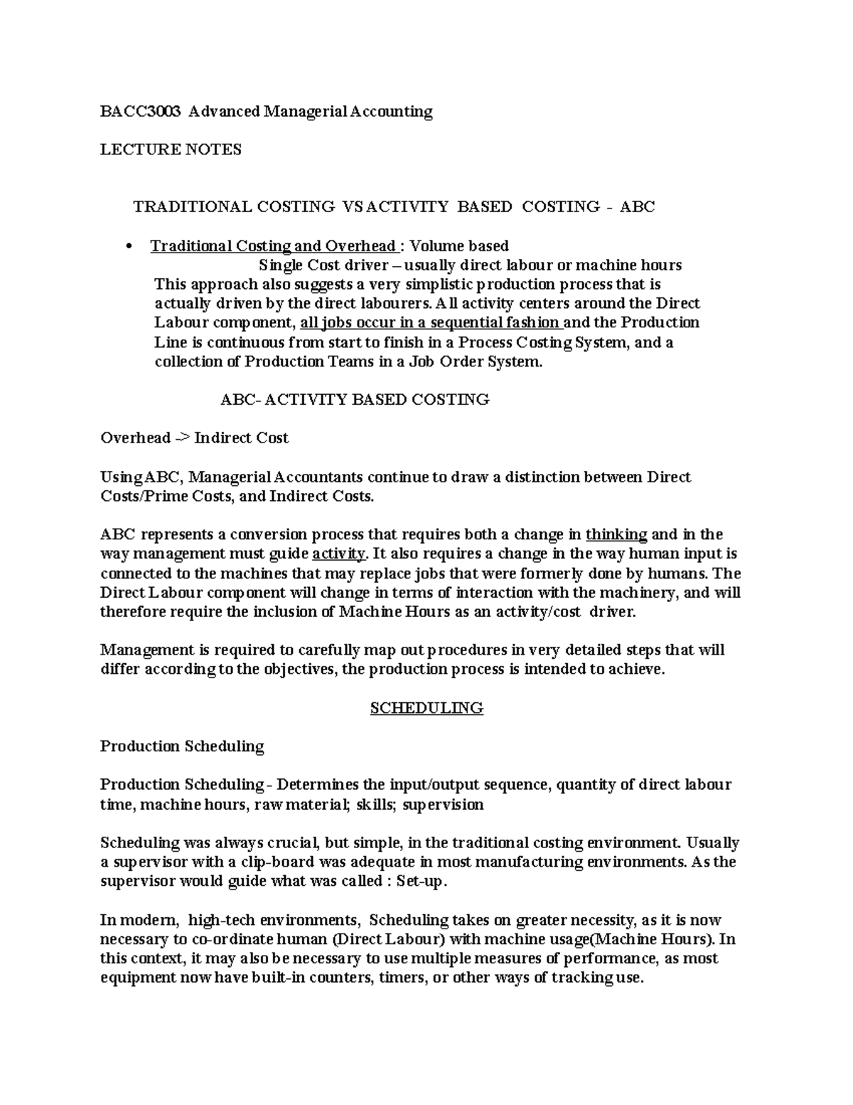 Traditional Costing vs Activity Based Costing in Managerial Accounting ...