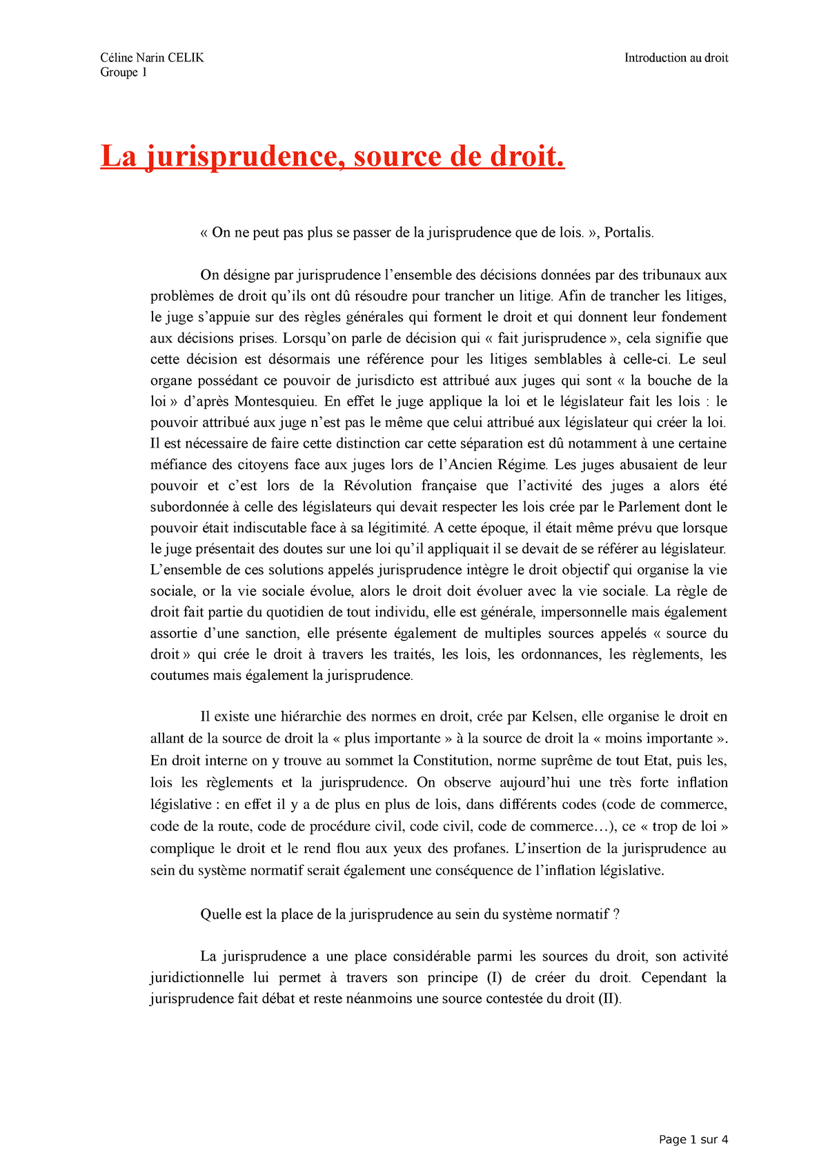 dissertation sur la jurisprudence comme source du droit