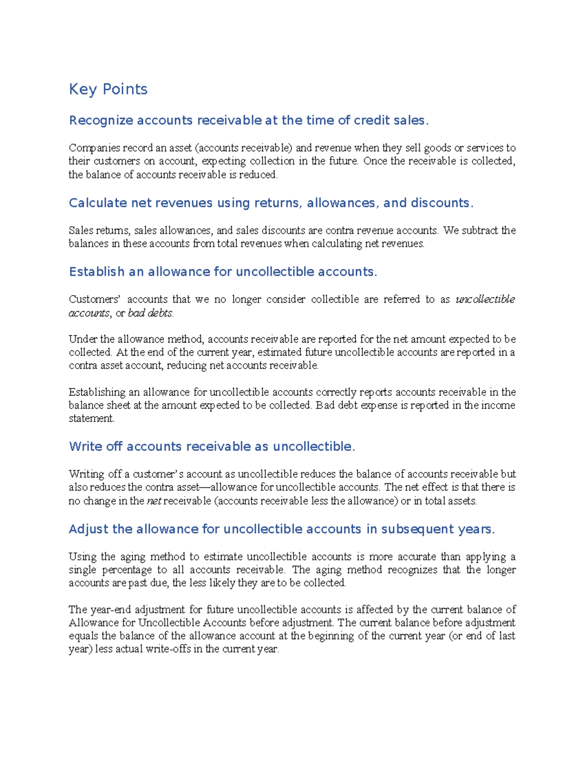 CH 5 Key Points - Notes to be aware of for chapter 5 - Key Points ...