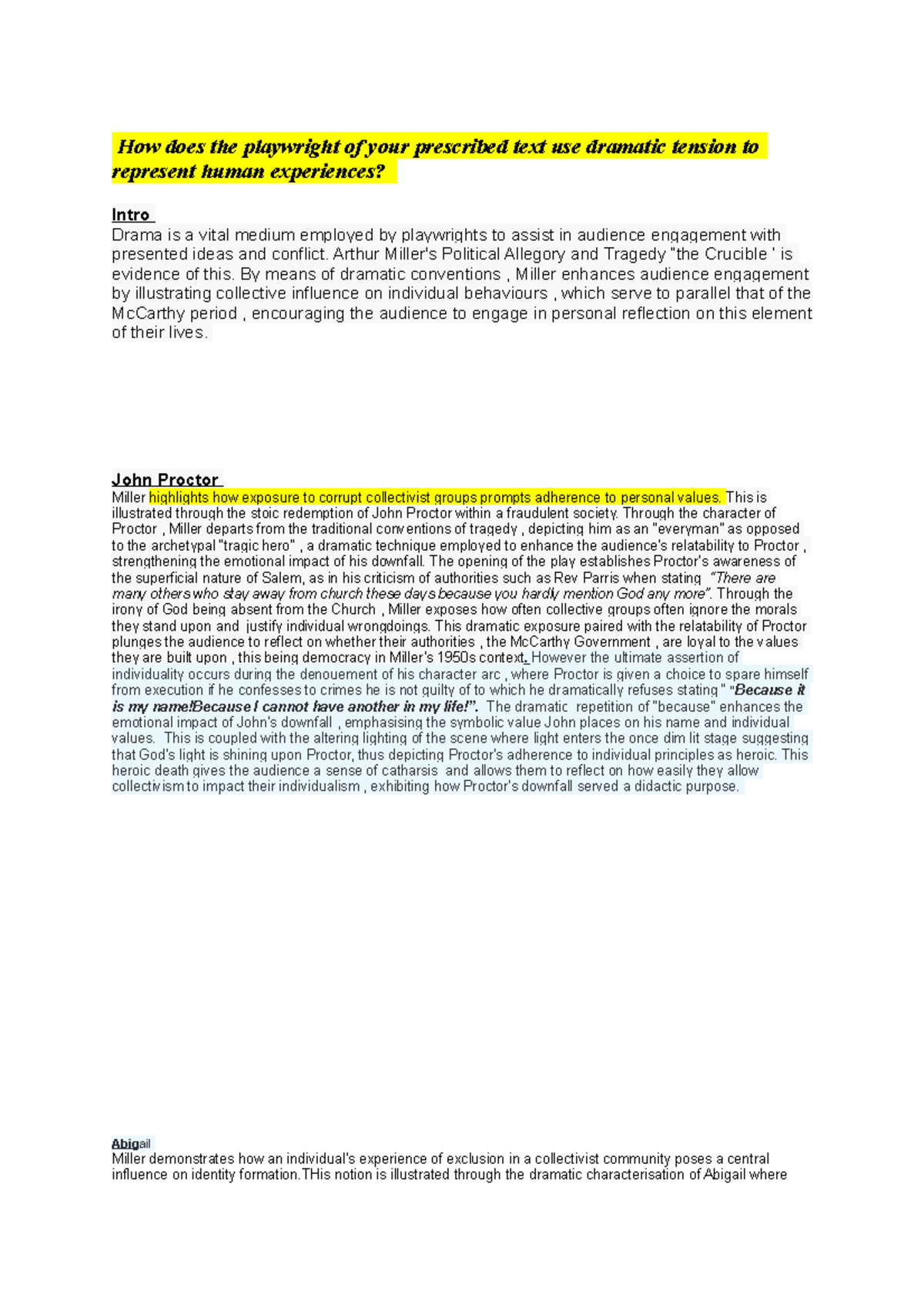 crucible essay common module