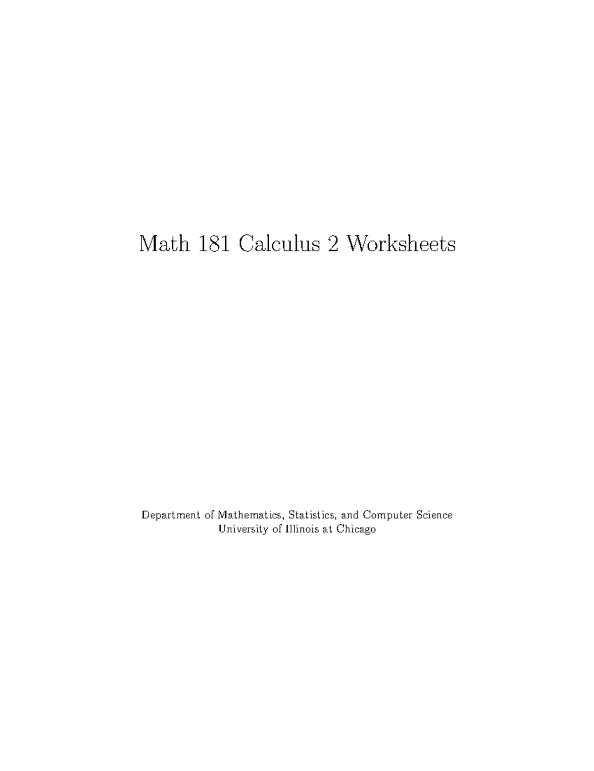 Master 181 Sp22 - Discussion problems - Math 181 Calculus 2 Worksheets ...