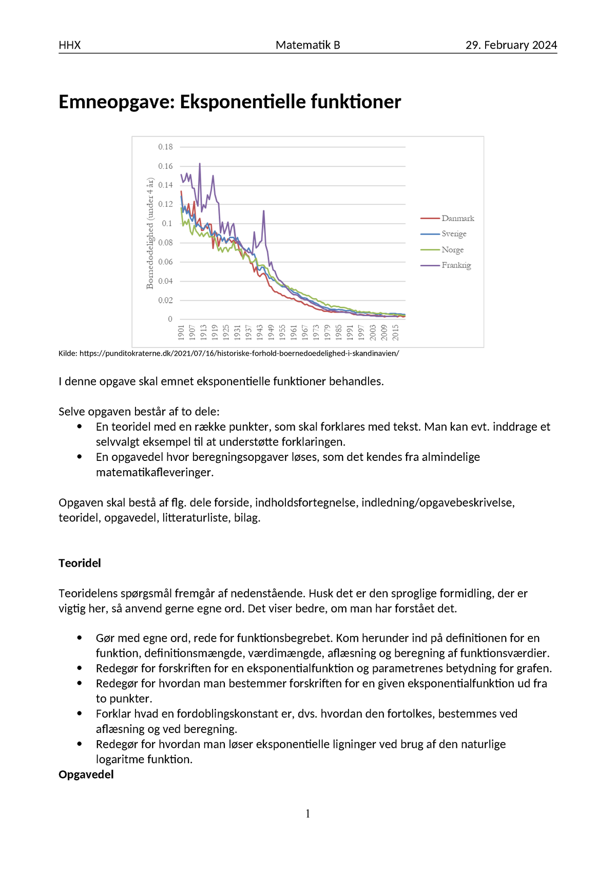 Emneopgave Eksponentiel Funktion Mat B 2022 - HHX Matematik B 29 ...