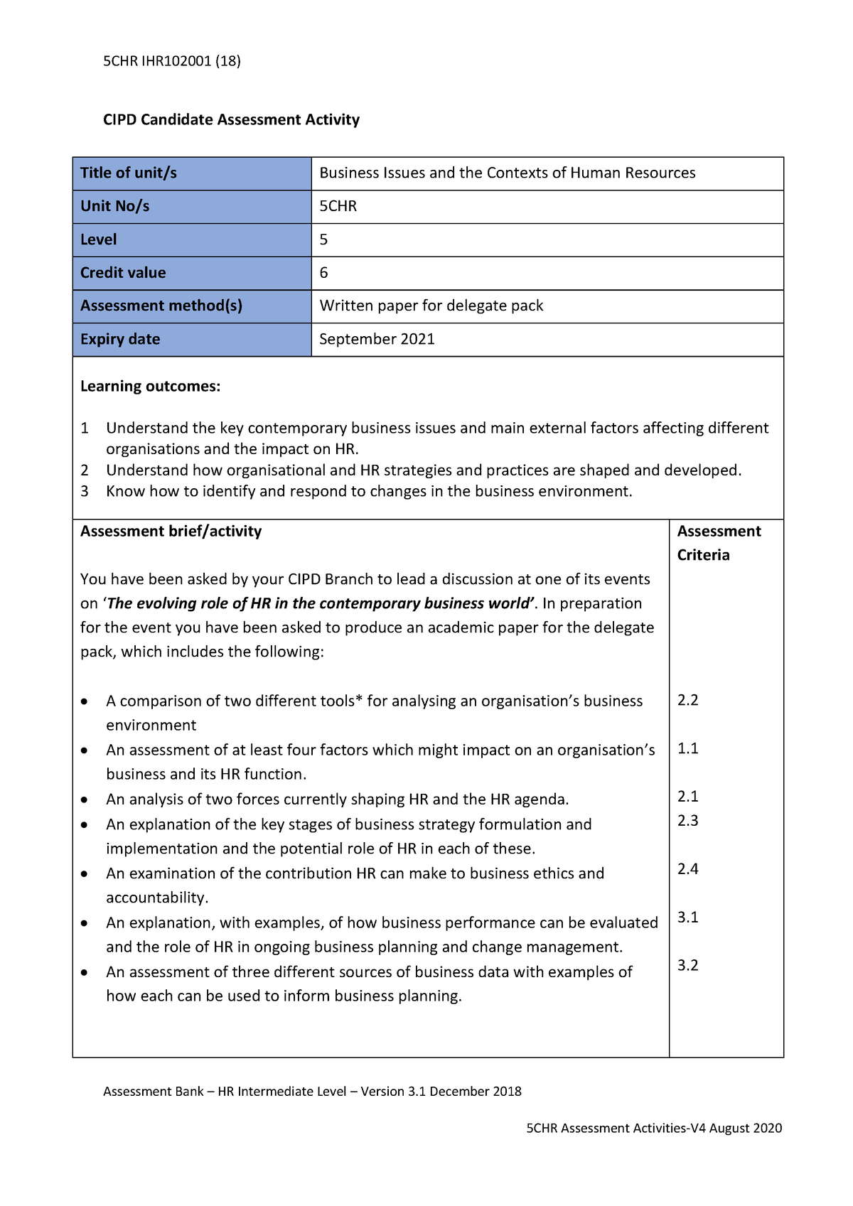 cipd 5der assignment example