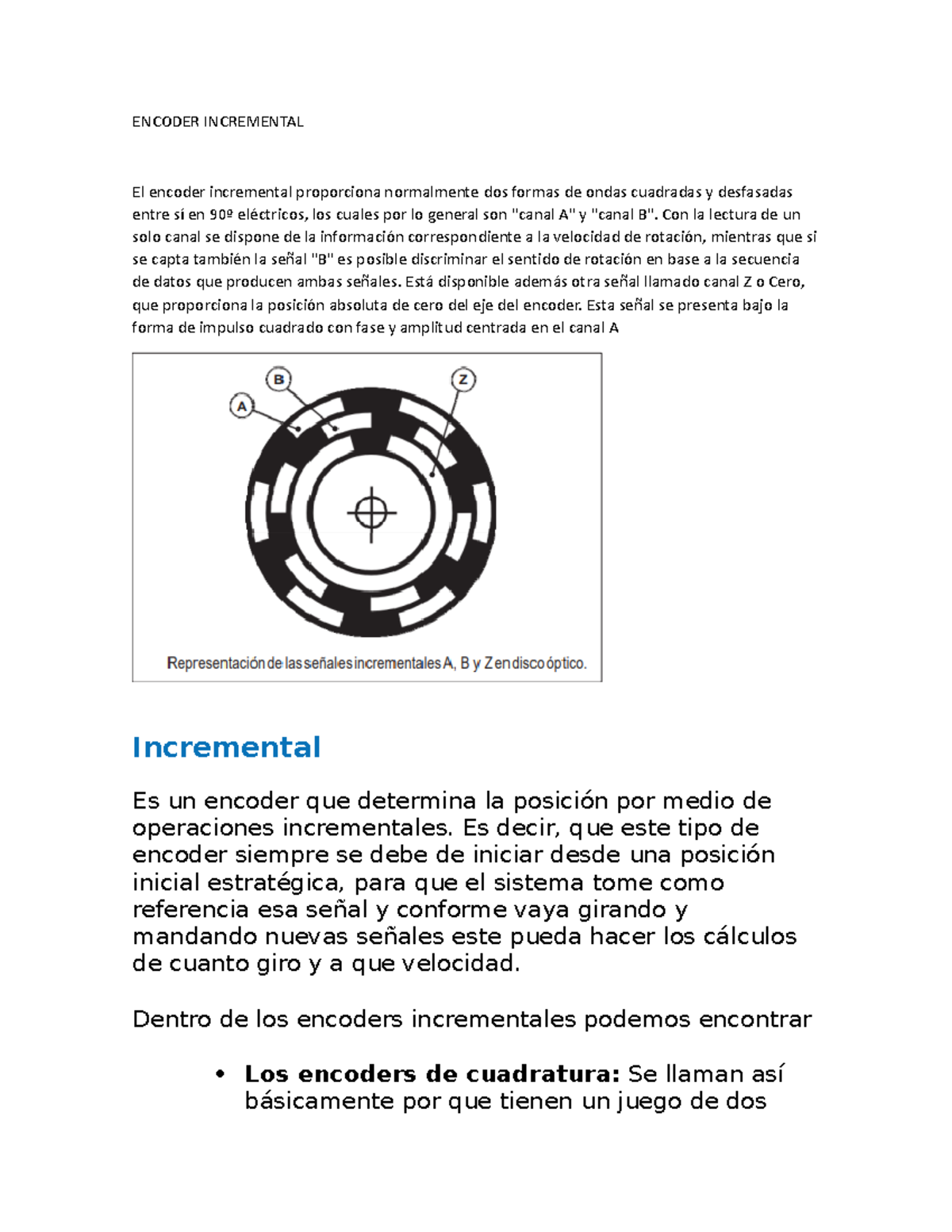 Encoder Incremental - ENCODER INCREMENTAL El encoder incremental ...