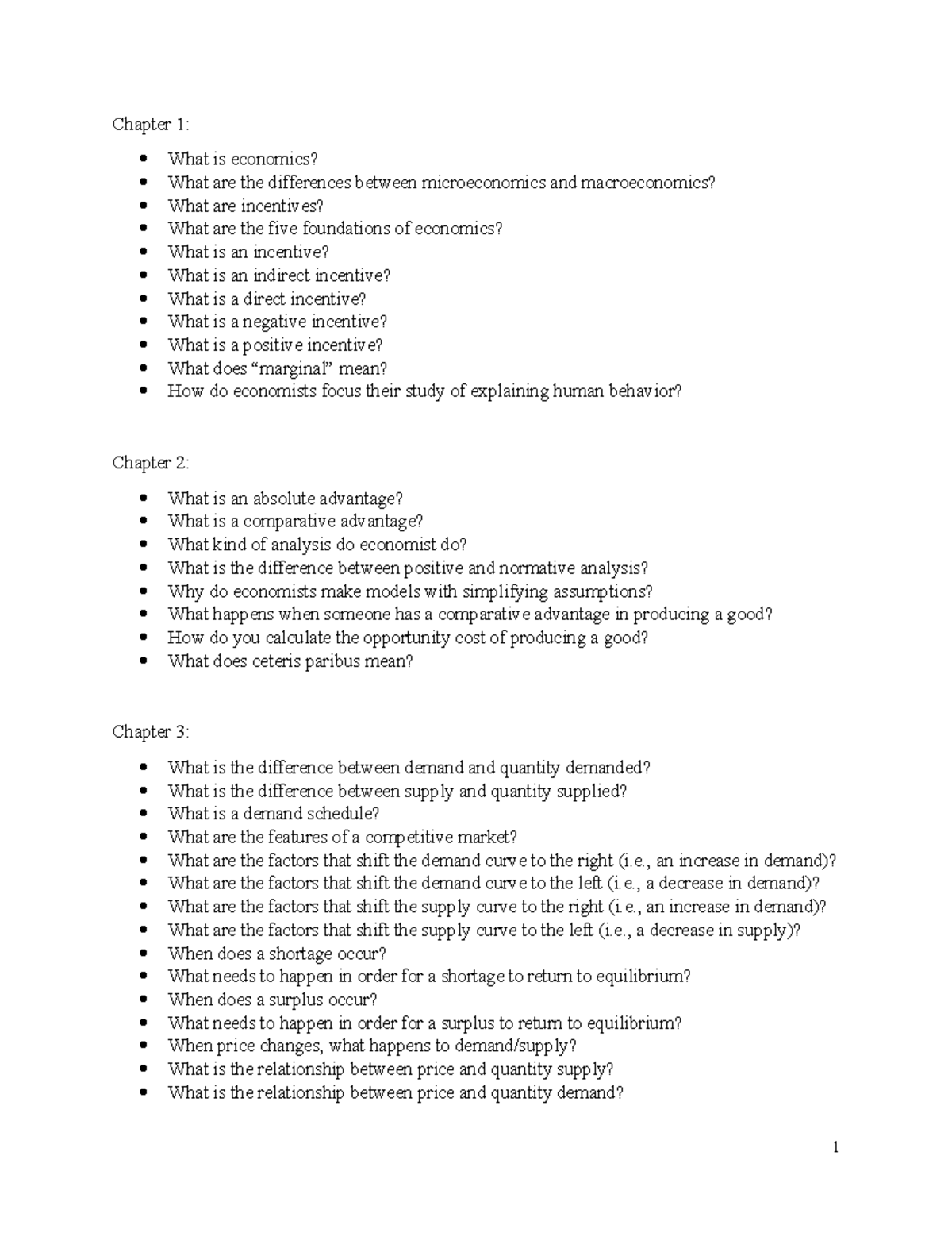 Midterm 1 Study Guide - Lecture notes 1-4 - Chapter 1: What is ...