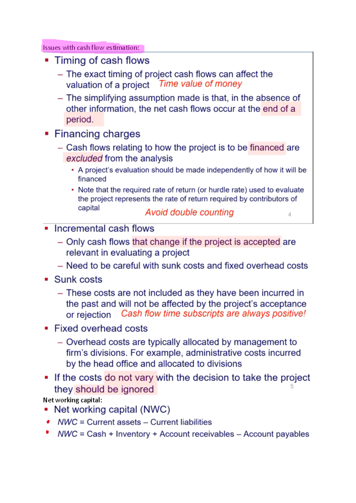 Finance Lecture Notes Taxes And Payout Policies - Issues With Cash Flow ...