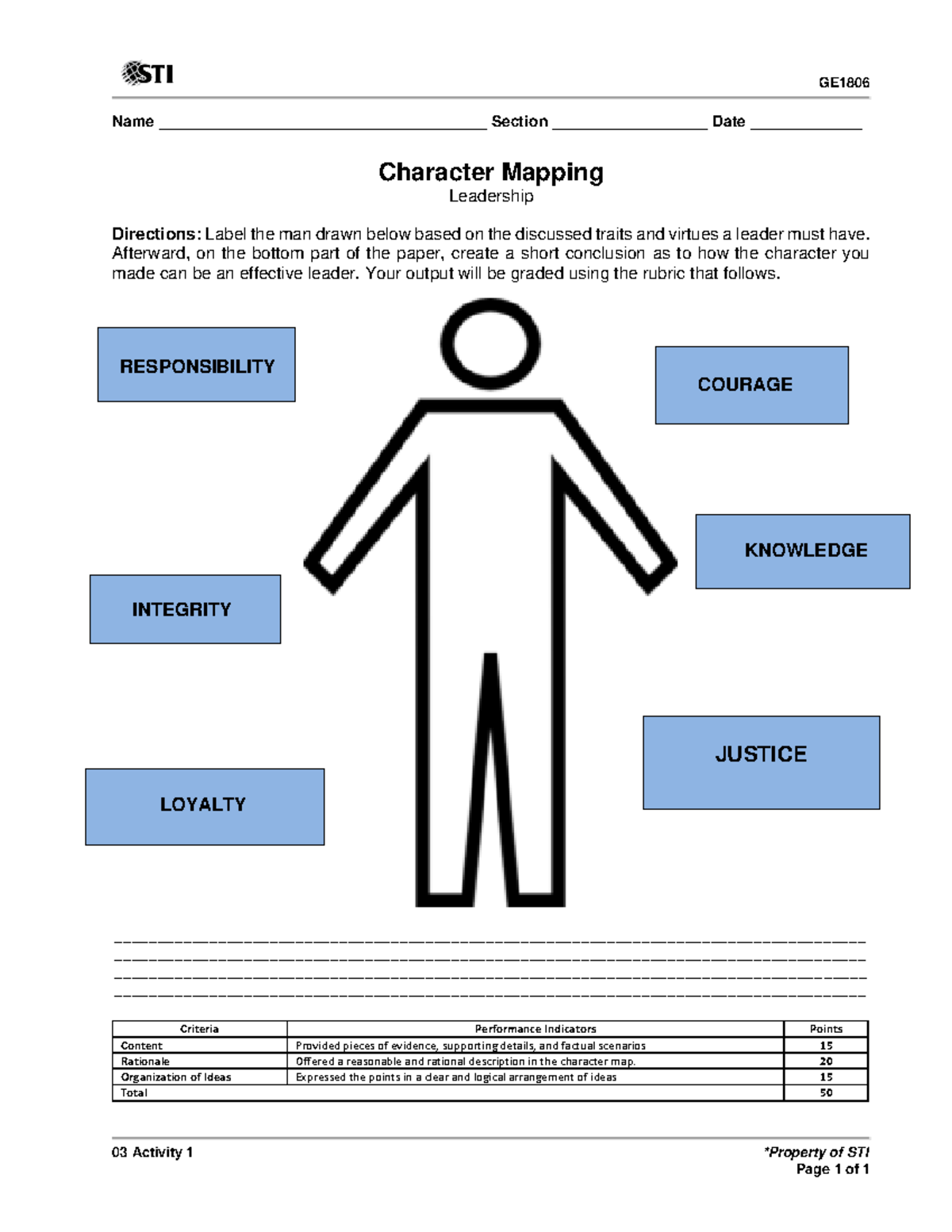03 Activity 1 - GE 03 Activity 1 *Property of STI Page 1 of 1 Name ...