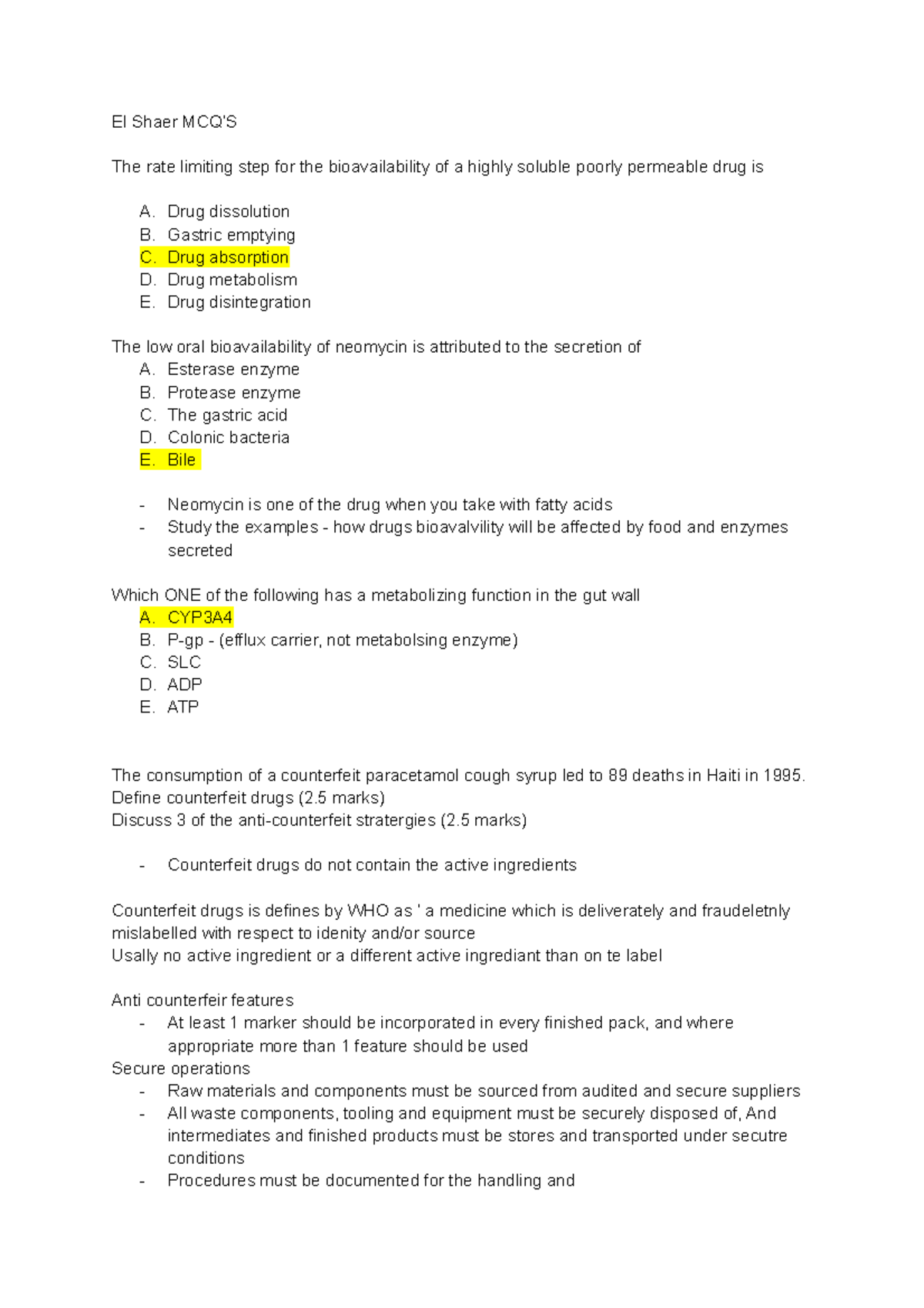 El Shaer MCQ’S - practice mcqs for llecs - El Shaer MCQ’S The rate ...