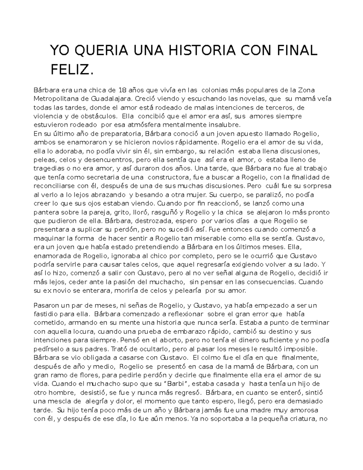 269154147 Yo Queria Una Historia Con Final Feliz - YO QUERIA UNA ...