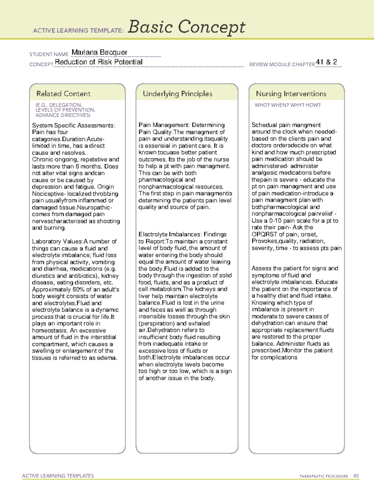 41 and 2 re - ati - NUR1025C - ACTIVE LEARNING TEMPLATES TherapeuTic ...