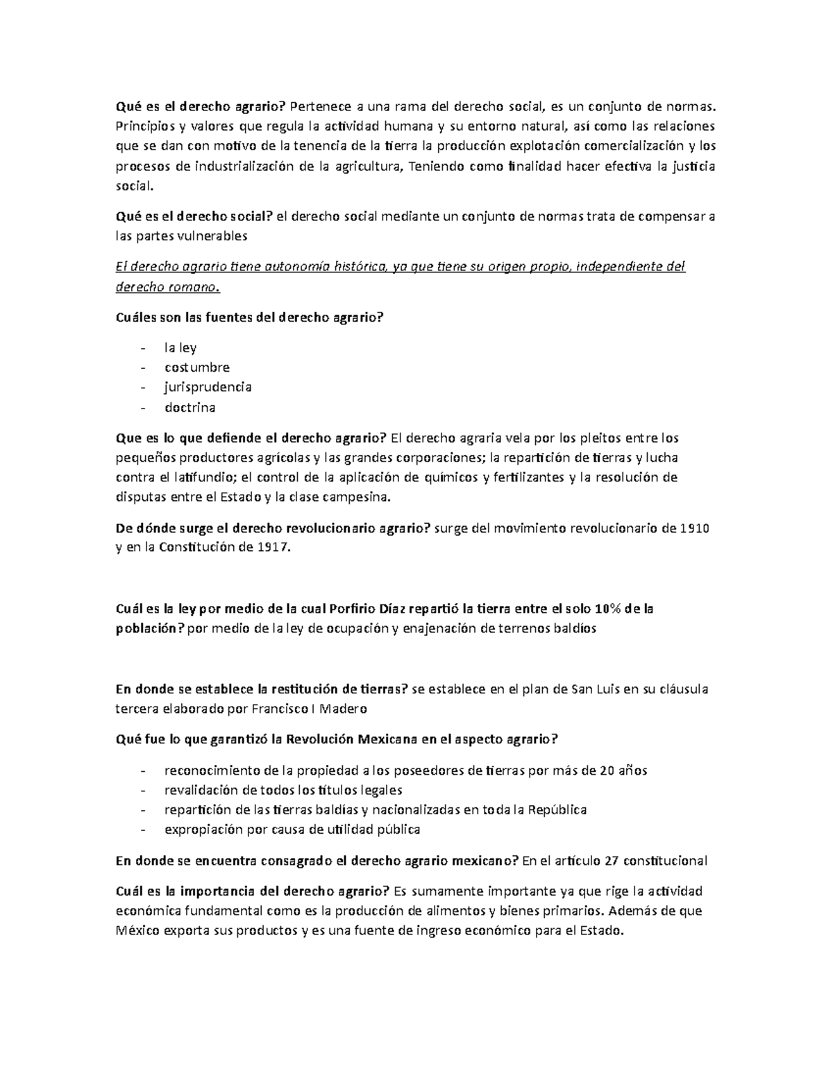 Introducción AL Derecho Agrario - Qué Es El Derecho Agrario? Pertenece ...