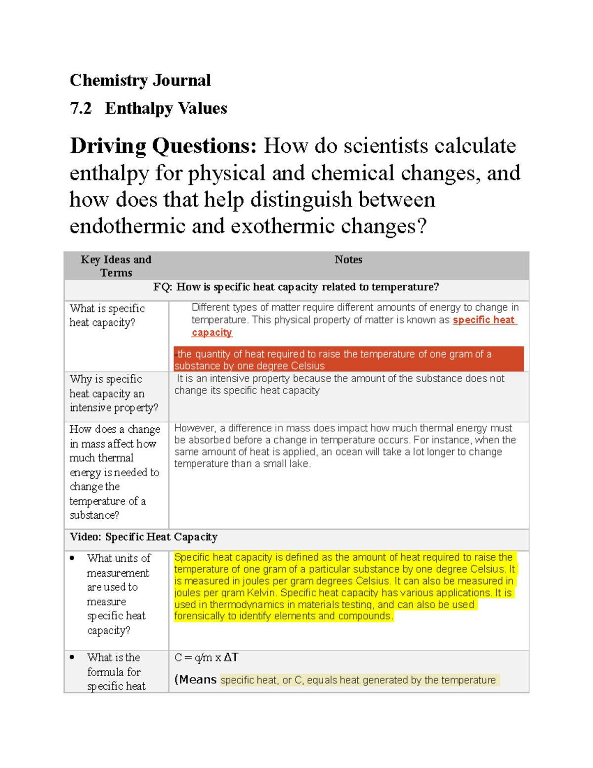 07 02 Journal - FLVS Chemistry Module 7 Guided Notes All Filled Out ...