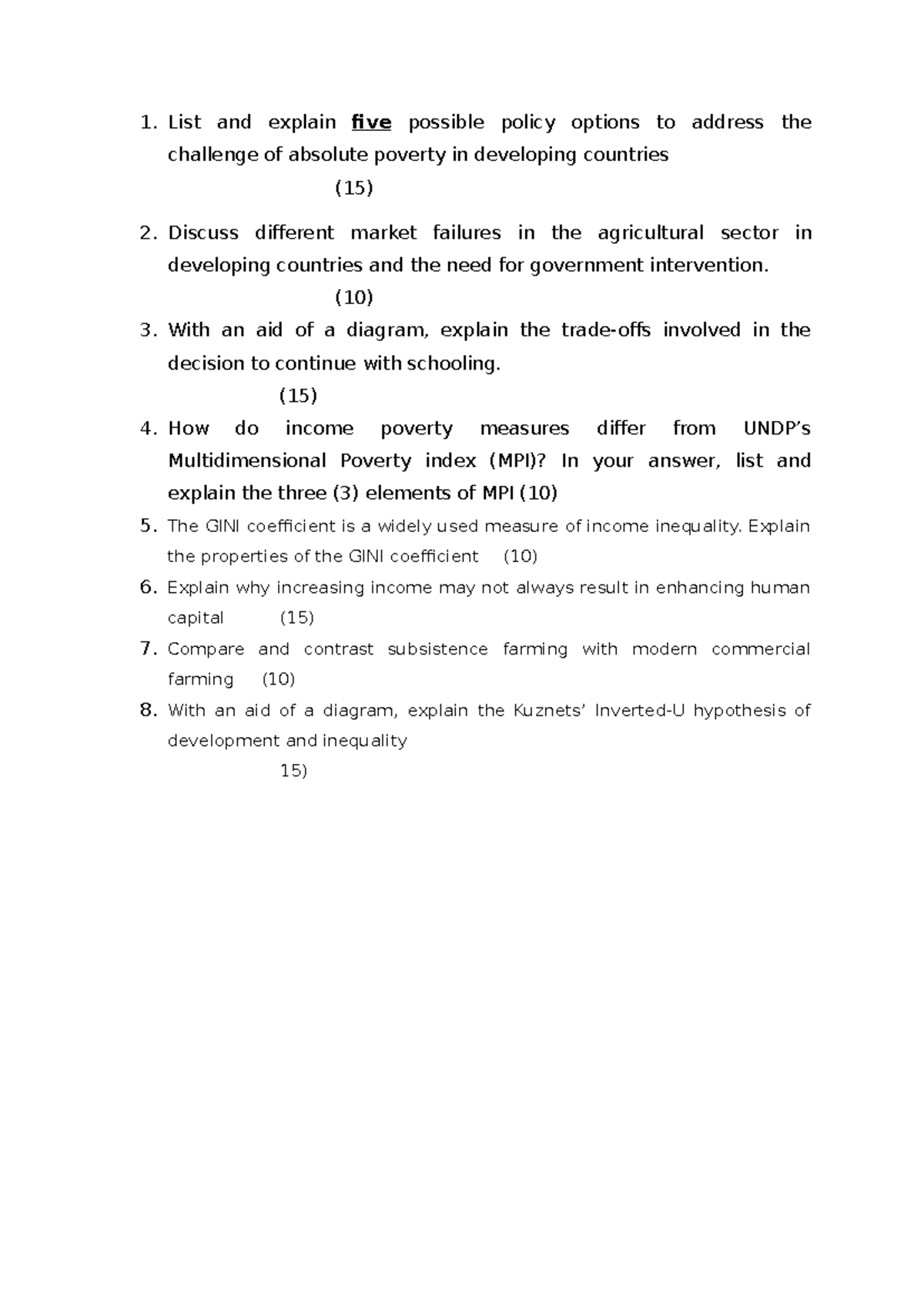 Practice questions chapters 4 5 9 1. List and explain five possible