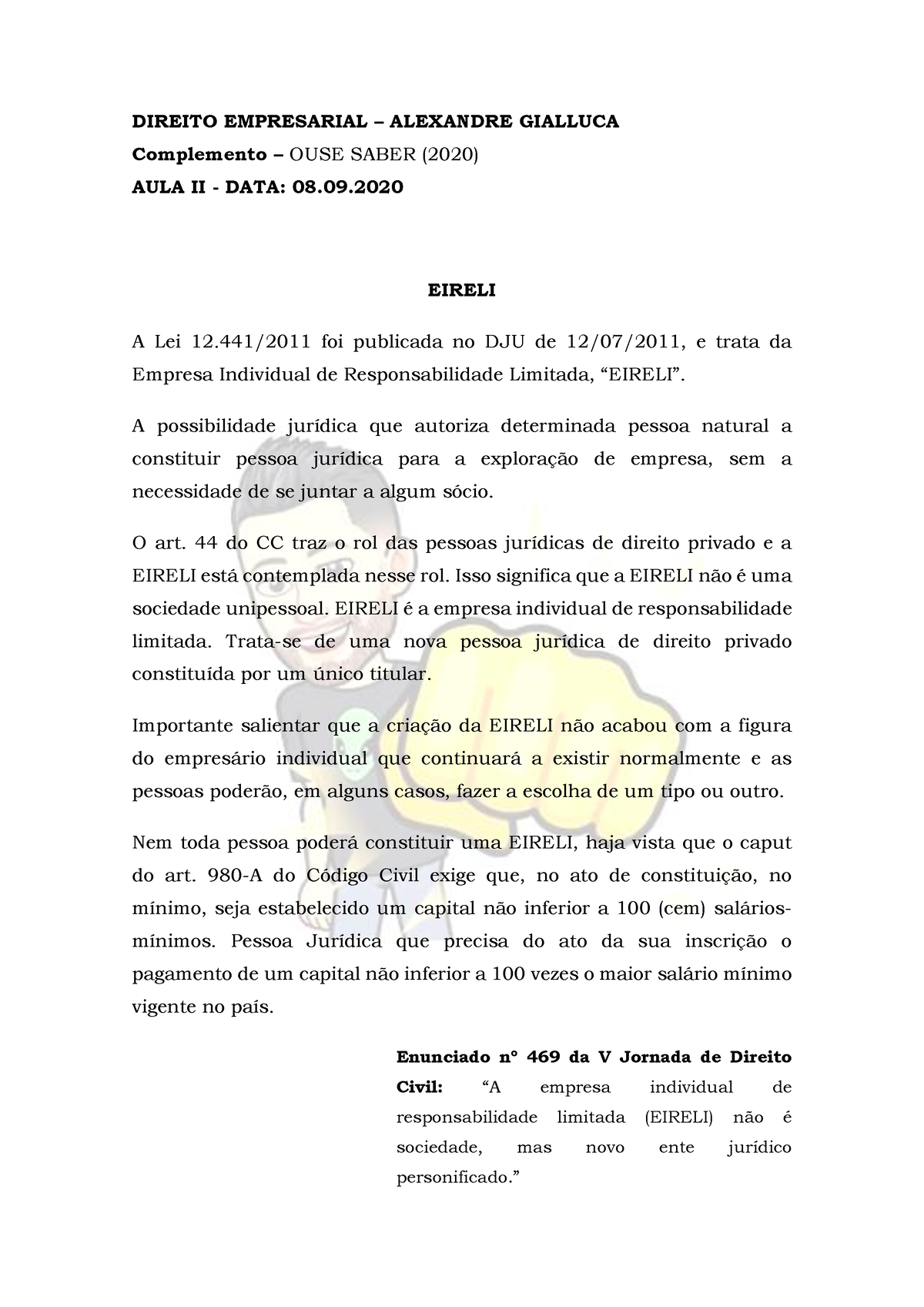 Direito Empresarial - AULA II - DIREITO EMPRESARIAL – ALEXANDRE ...