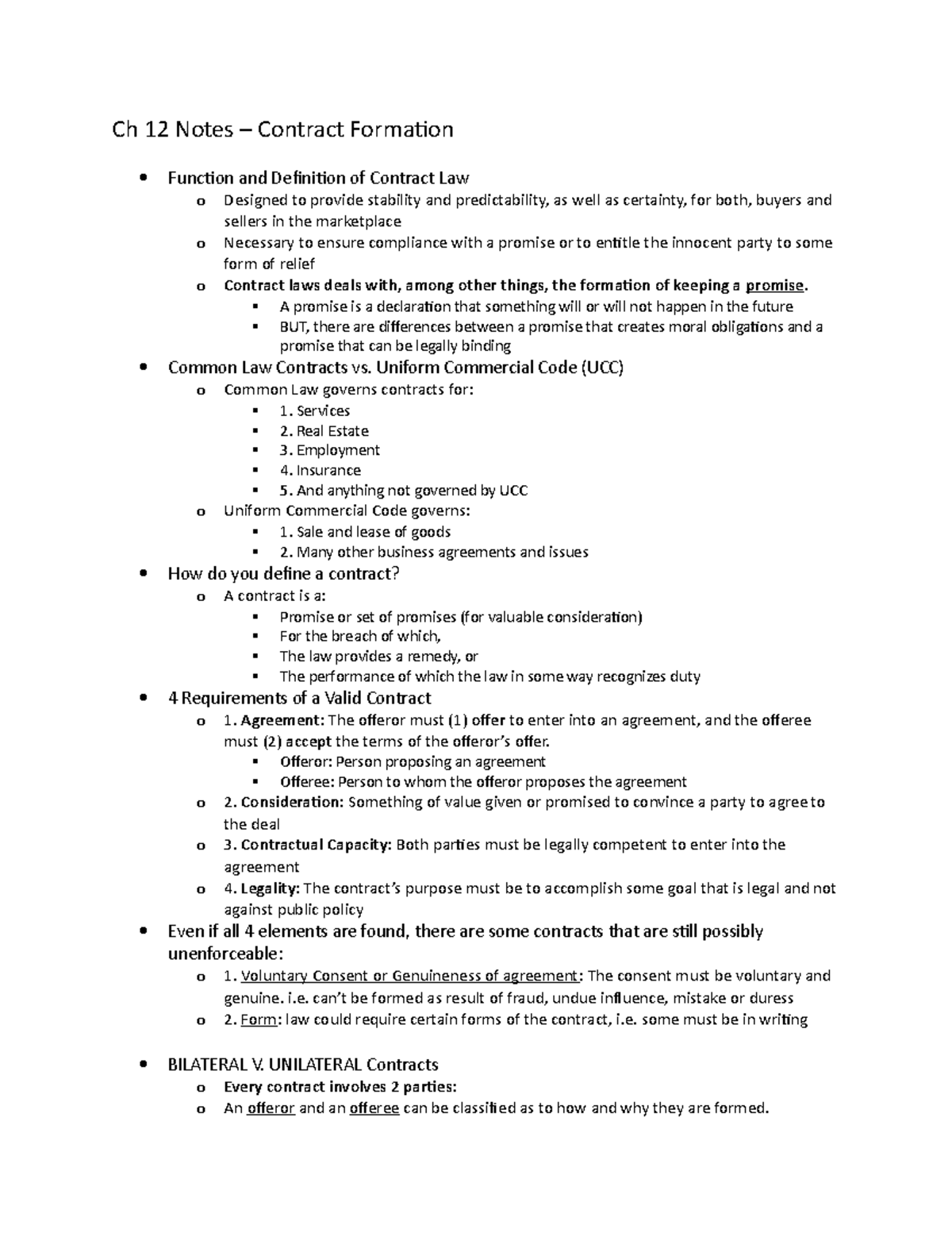 ch-12-notes-ch-12-notes-contract-formation-function-and-definition