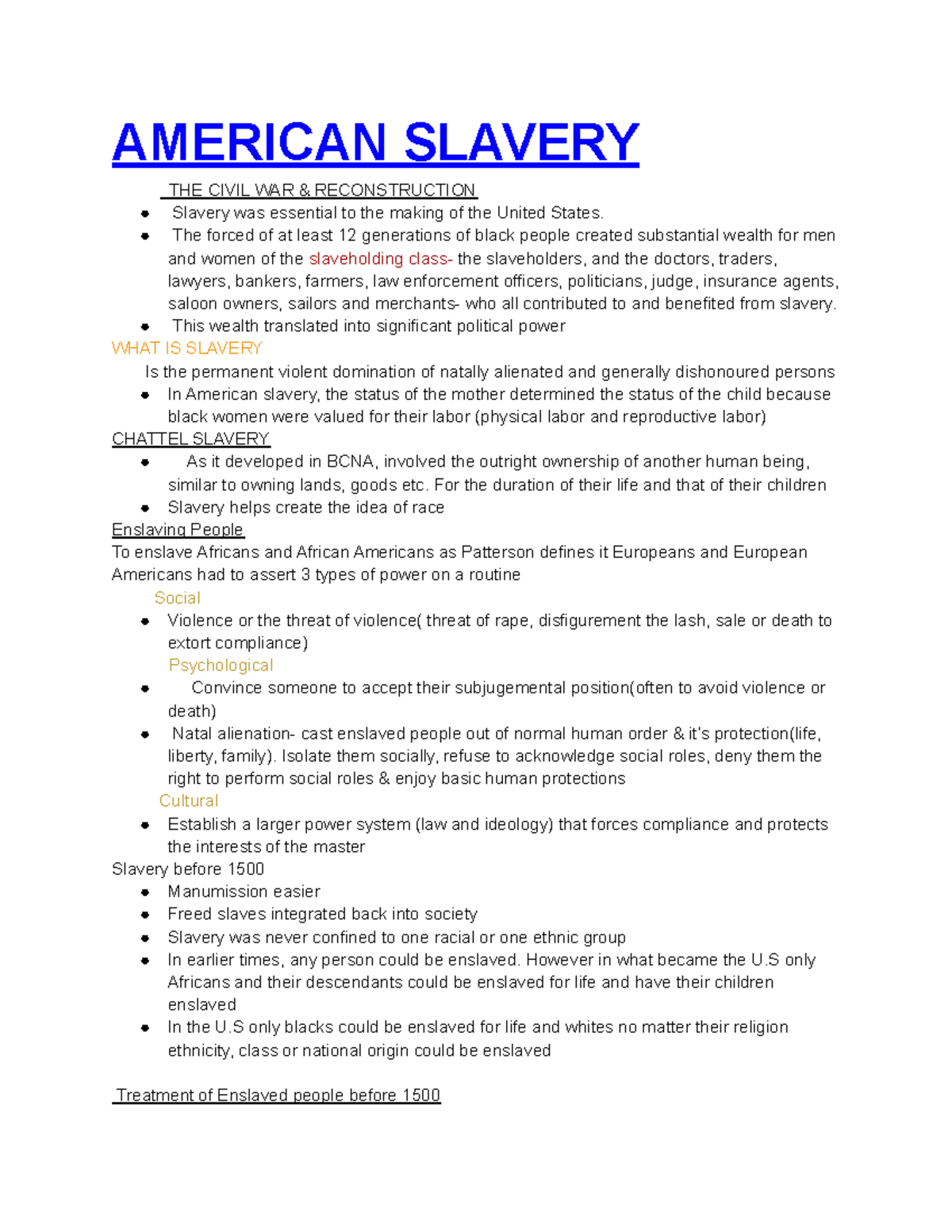 American Slavery - AMERICAN SLAVERY THE CIVIL WAR & RECONSTRUCTION ...