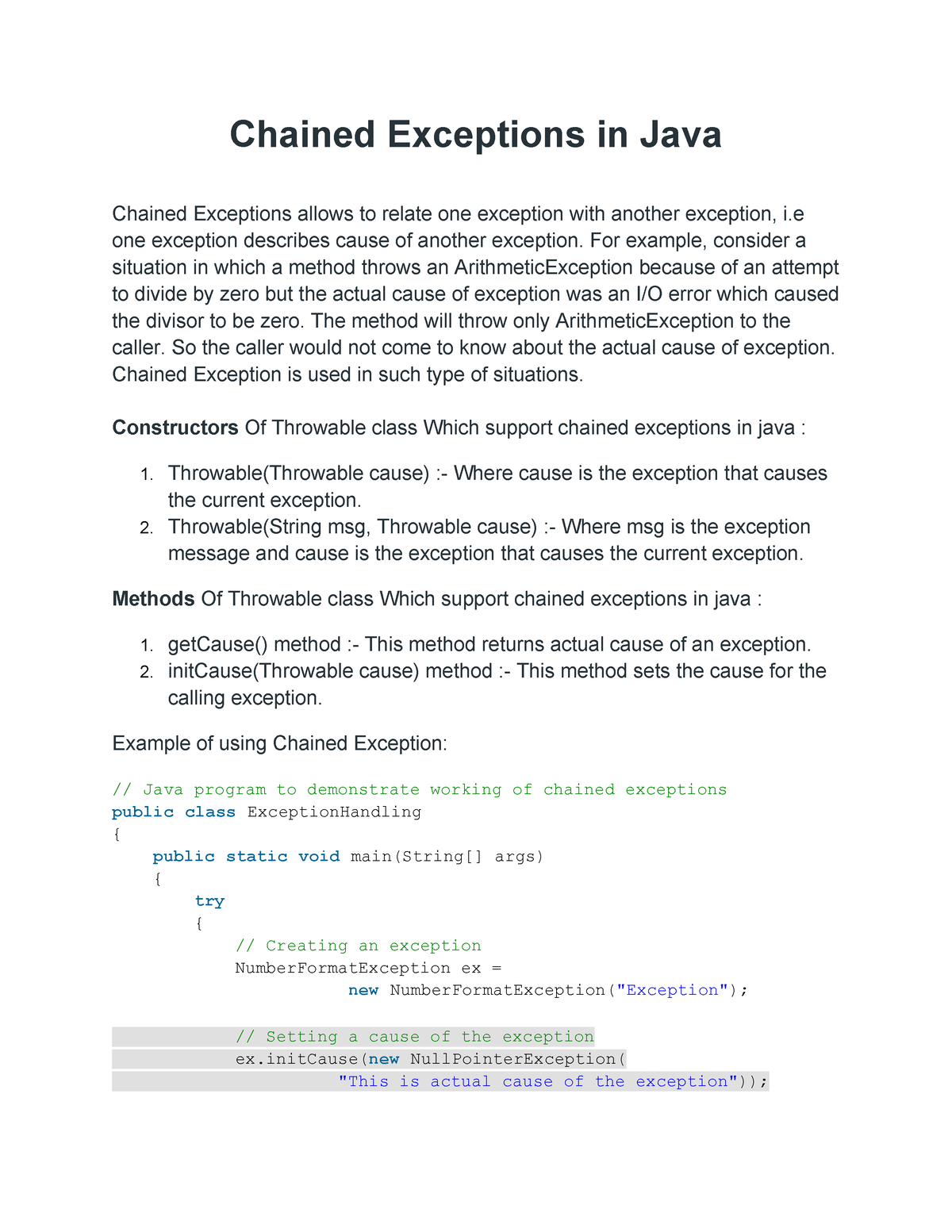 chained assignment java
