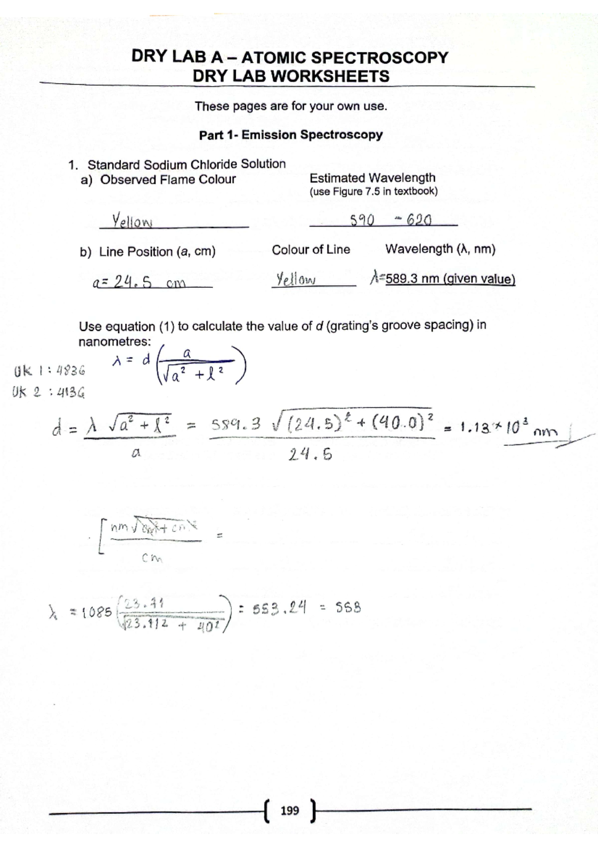 Dry Lab A Worksheets - CHEM 1040 - Studocu