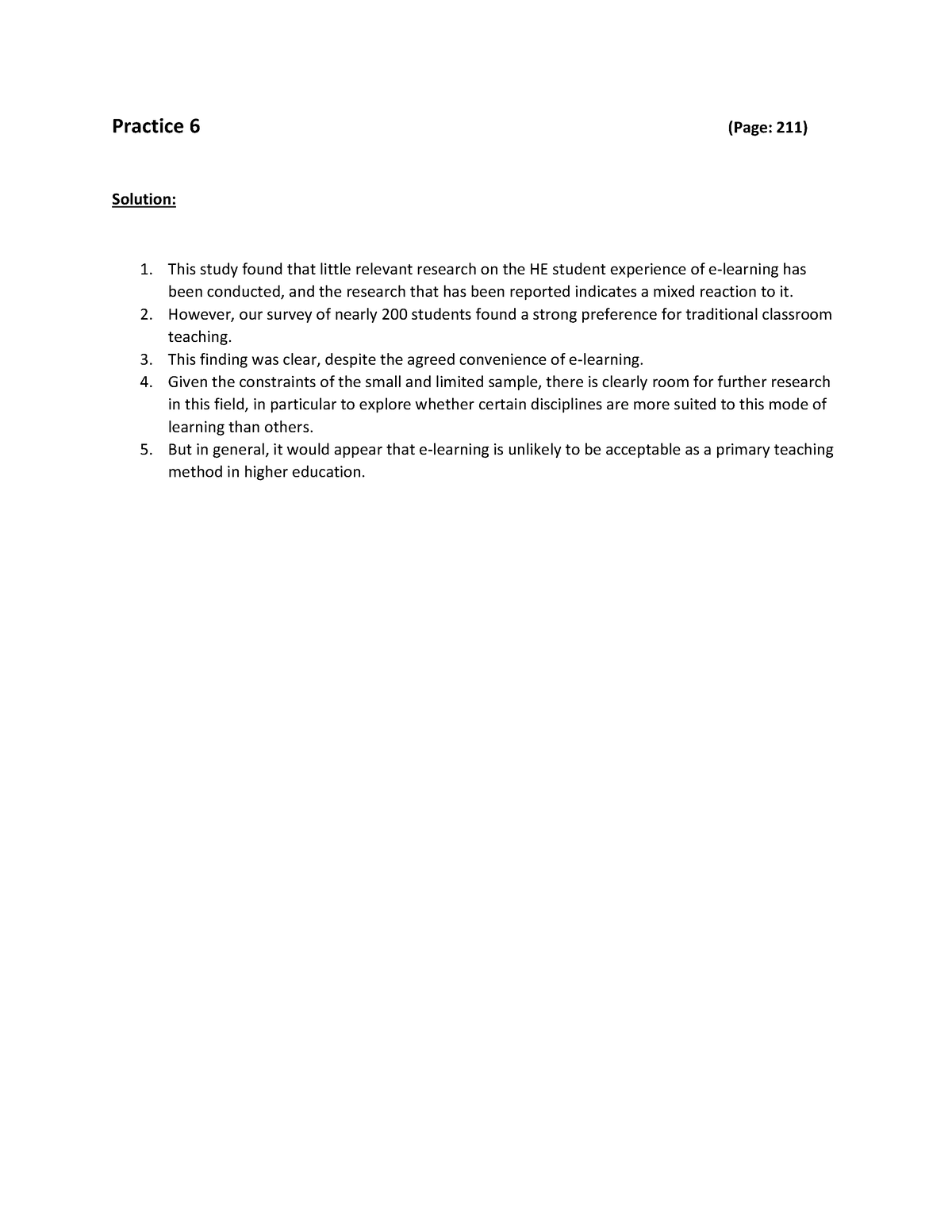 Practice 6 - Practice 6 (Page: 211) Solution: 1. This Study Found That ...