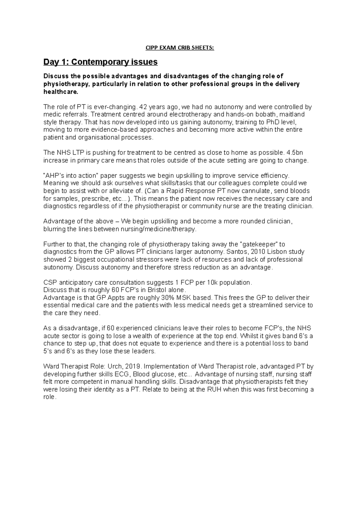 CIPP EXAM CRIB Sheets CIPP EXAM CRIB SHEETS Day 1 Contemporary