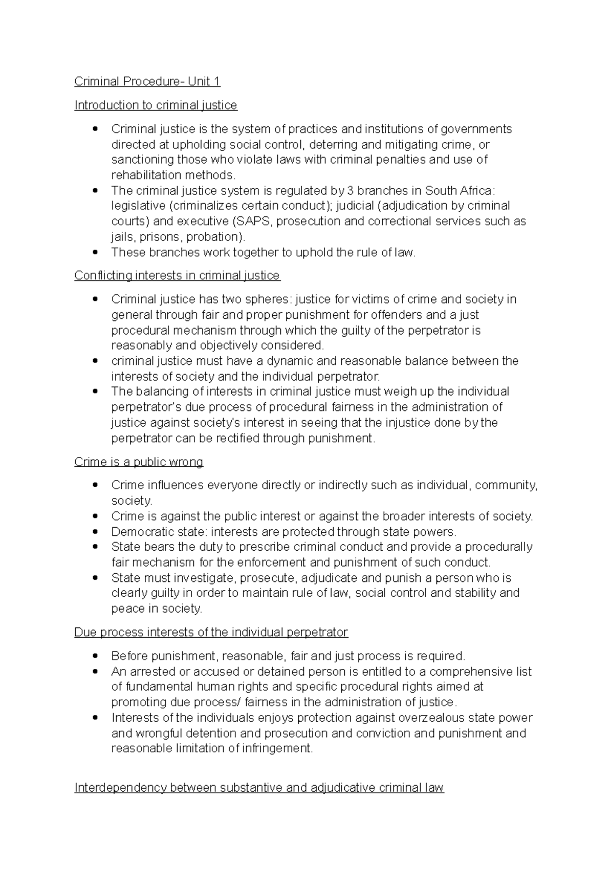 Criminal Procedure notes on the introduction of criminal procedure ...