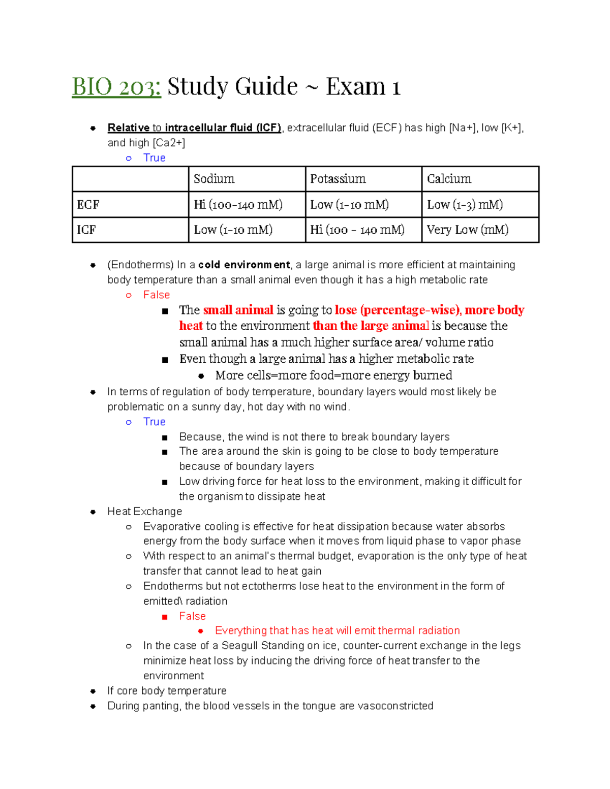 BIO 203 Study Guide ~ Exam 1 - BIO 203: Study Guide ~ Exam 1 Relative ...