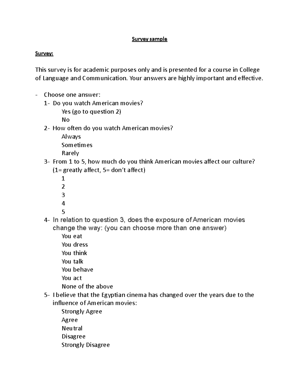 PO-final - Survey sample Survey: This survey is for academic purposes ...