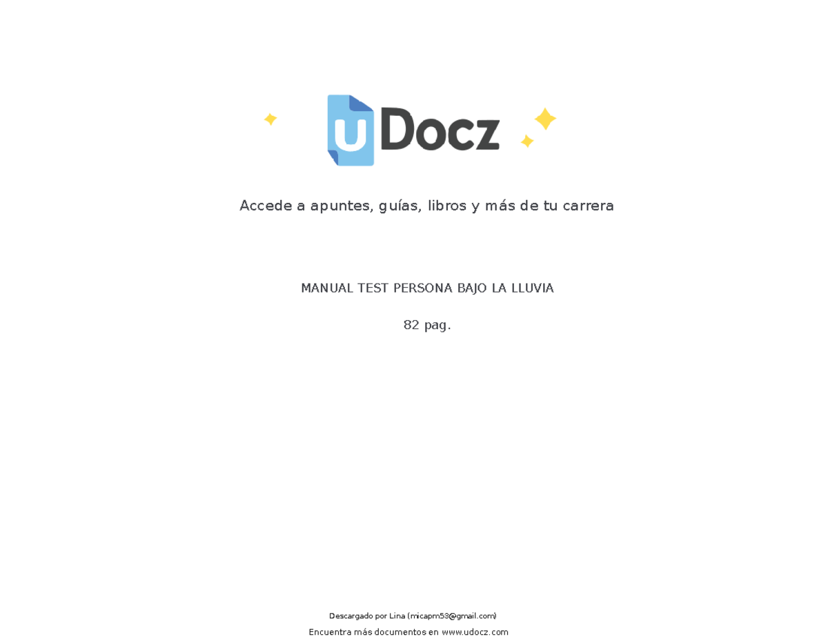 Manual Test Bajo La Lluvia - Accede a apuntes, guías, libros y más de