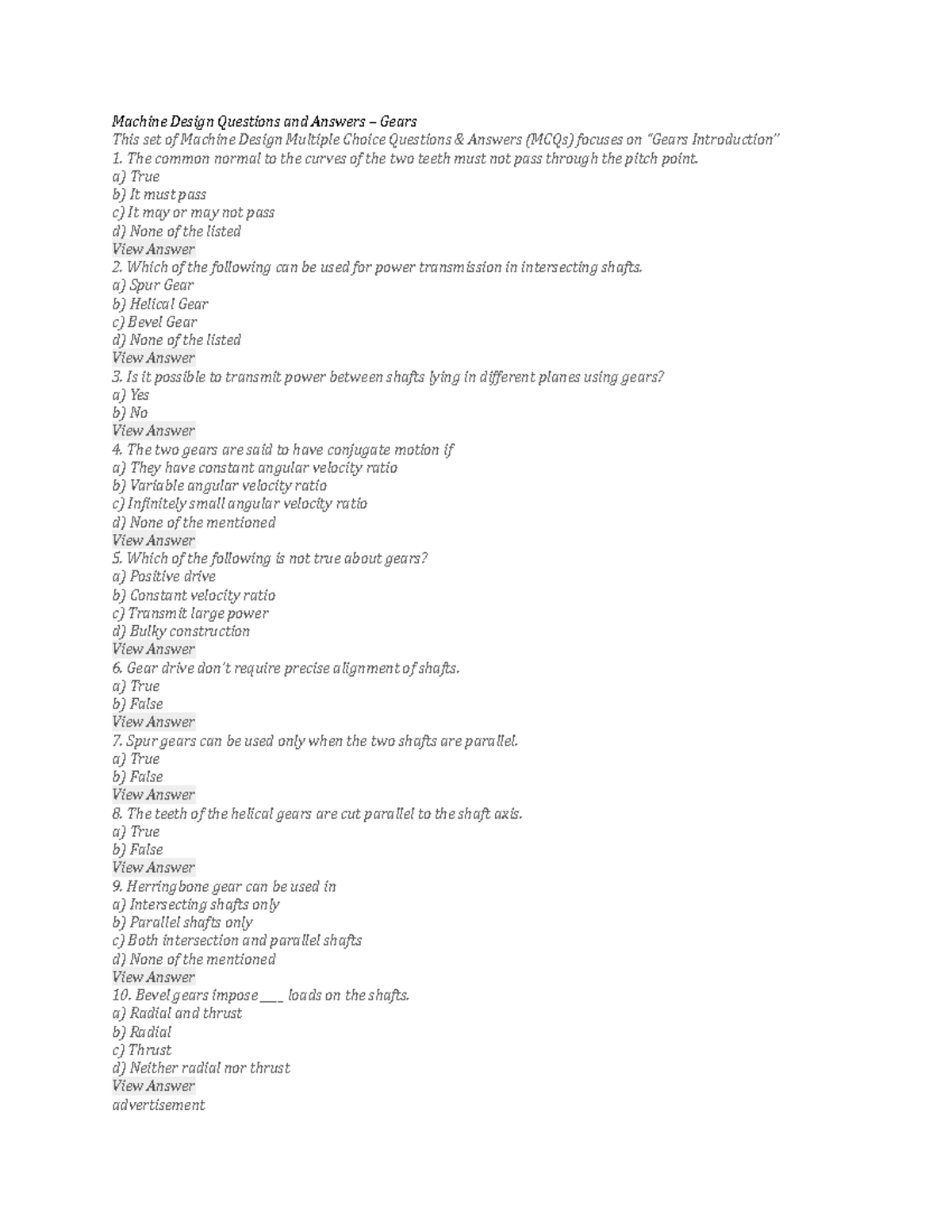 Machine Design 2nd chaper - Machine Design Questions and Answers ...