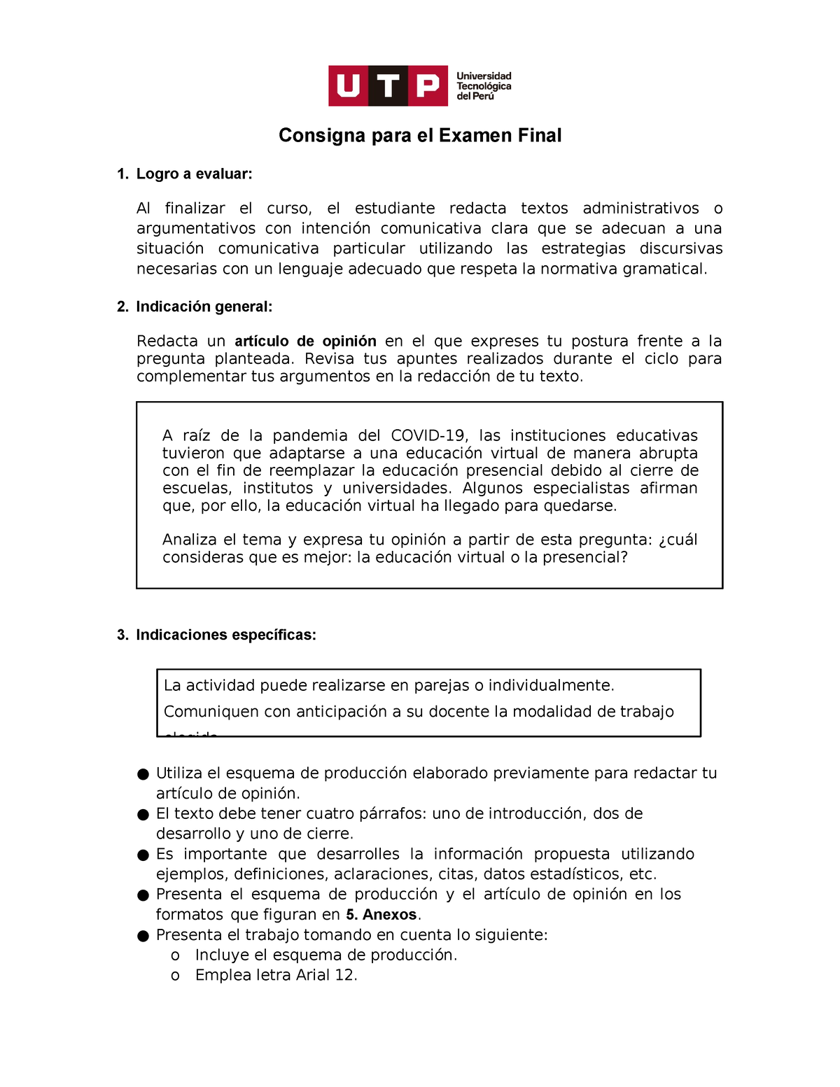 GC A16E Exfnconsigna 23C2Av2.docx - A Raíz De La Pandemia Del COVID-19 ...