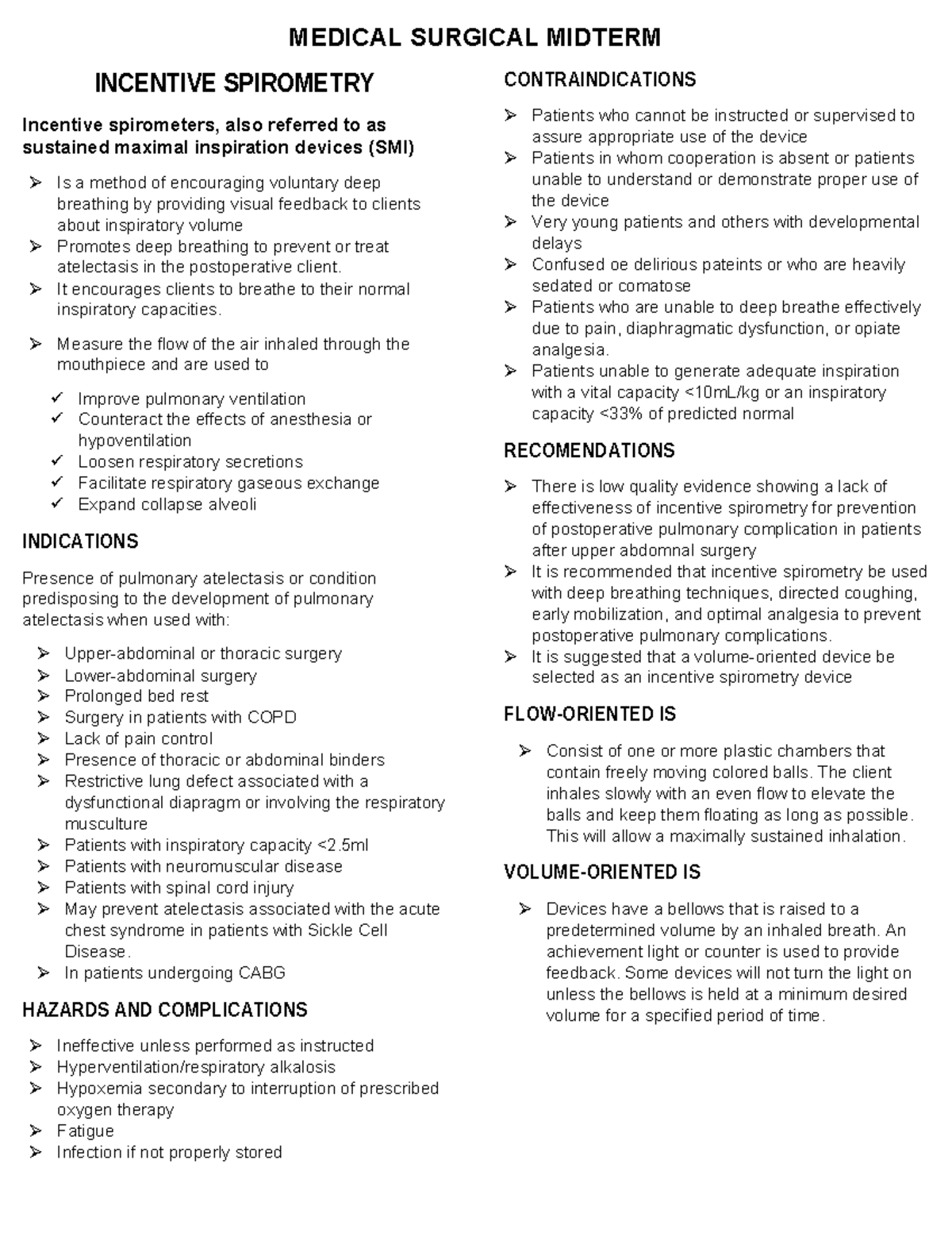 Medical Surgical RLE Midterm Reviewer - MEDICAL SURGICAL MIDTERM ...