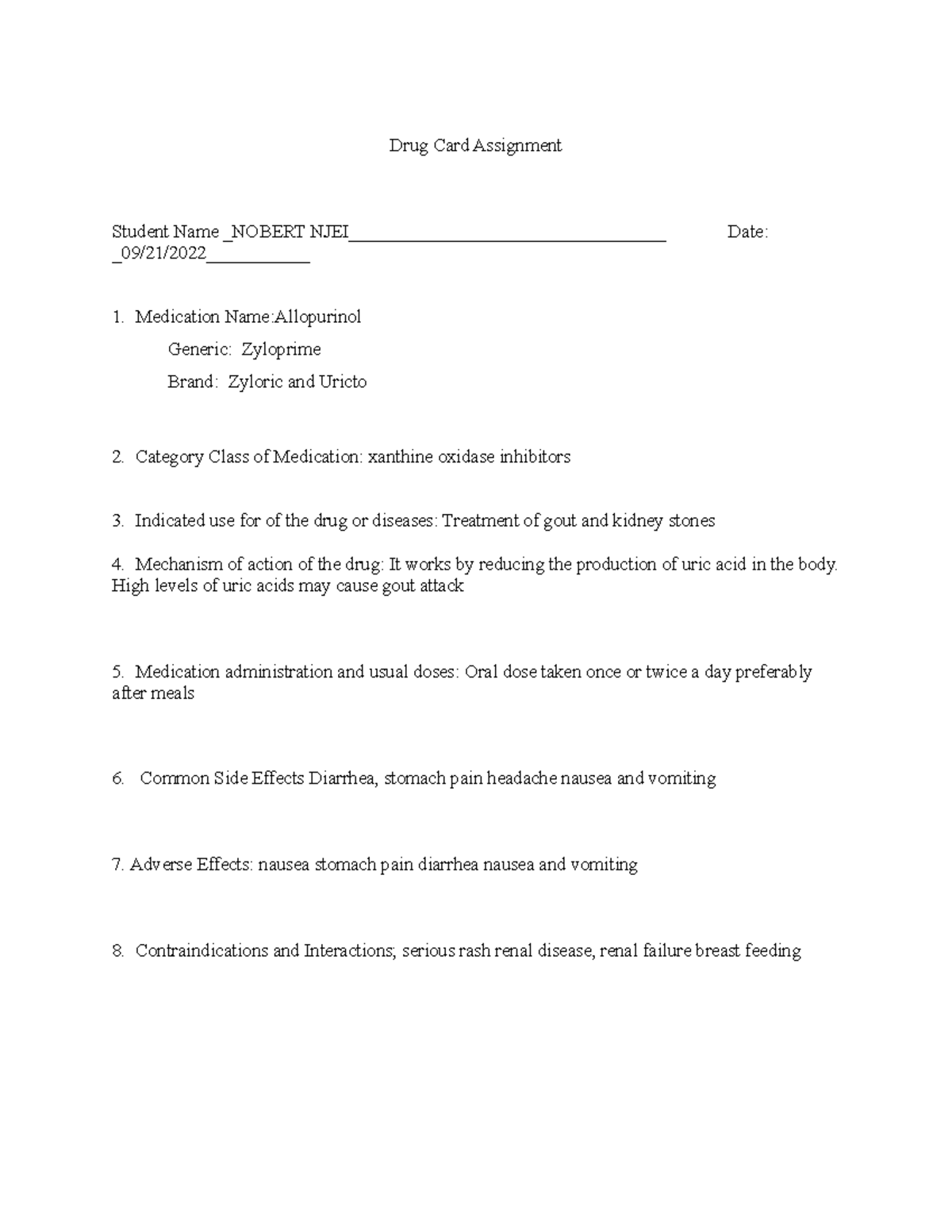 Drug cards chapter 30 1 - I used this material for my exams - Drug Card ...