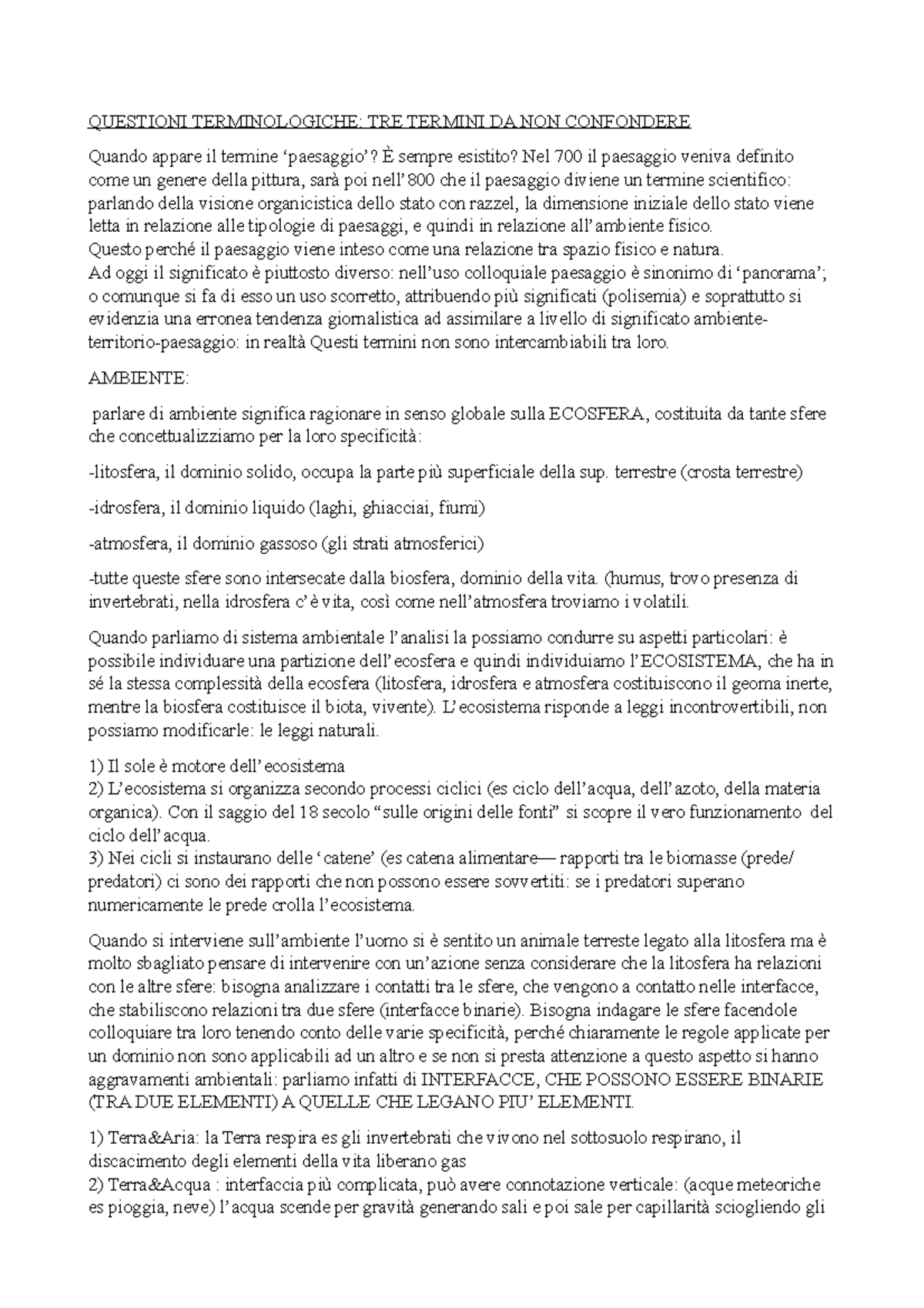 Geografia Modulo B - Appunti Pongetti - QUESTIONI TERMINOLOGICHE: TRE ...