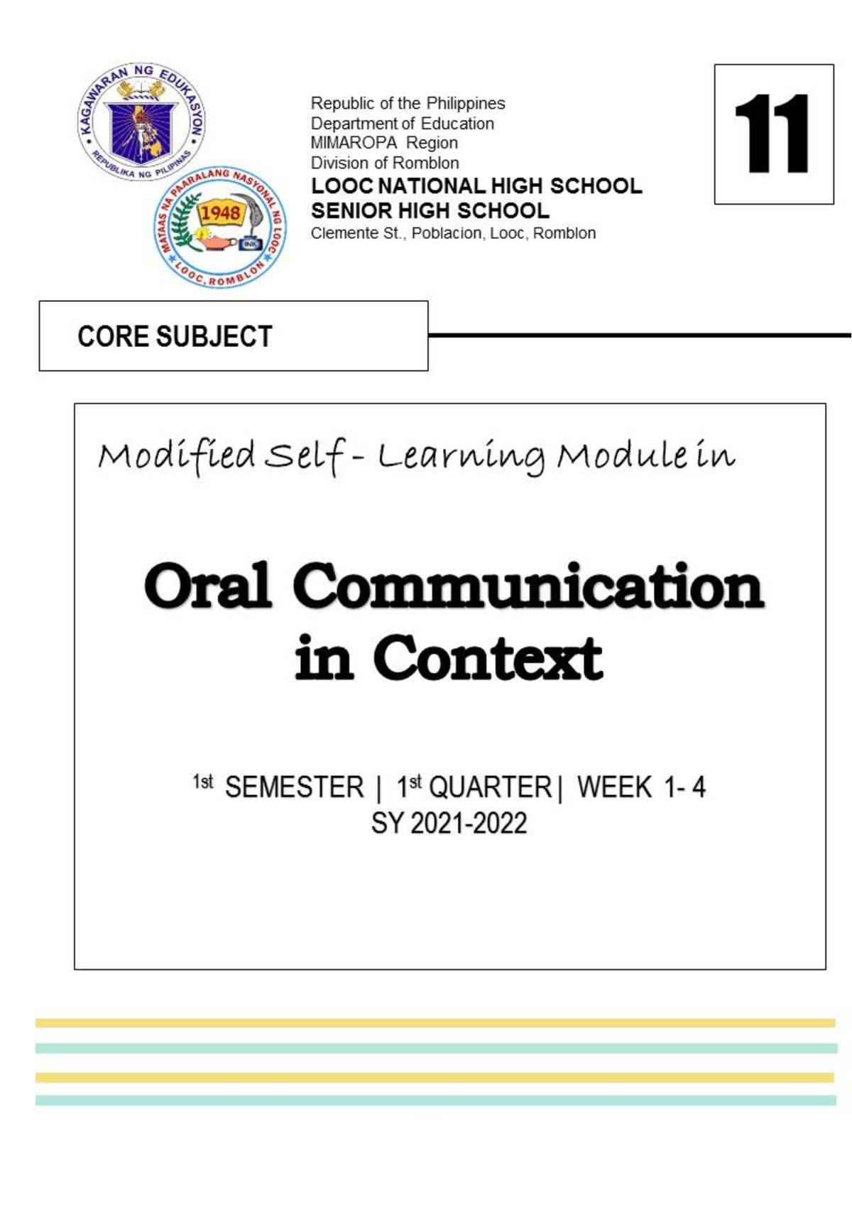 Oralcomm Module Week 1 4 - Content Standard The Learner Understands The 