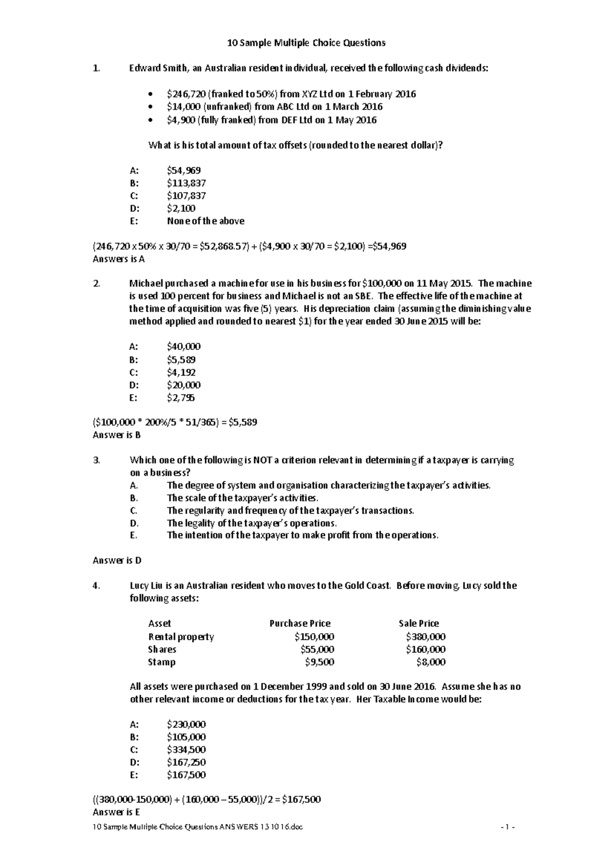 Samplepractice Exam 2017 Questions And Answers Warning Tt Undefined Function 32 Warning 3740