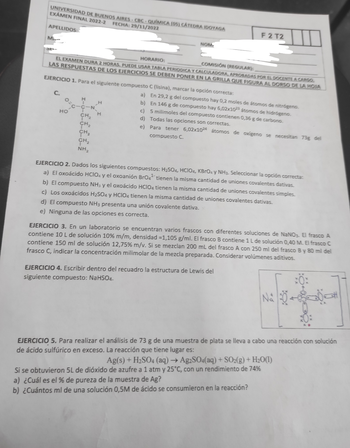 Examen Quimica 05 CBC - Quimica 05 Ubaxxi - Studocu